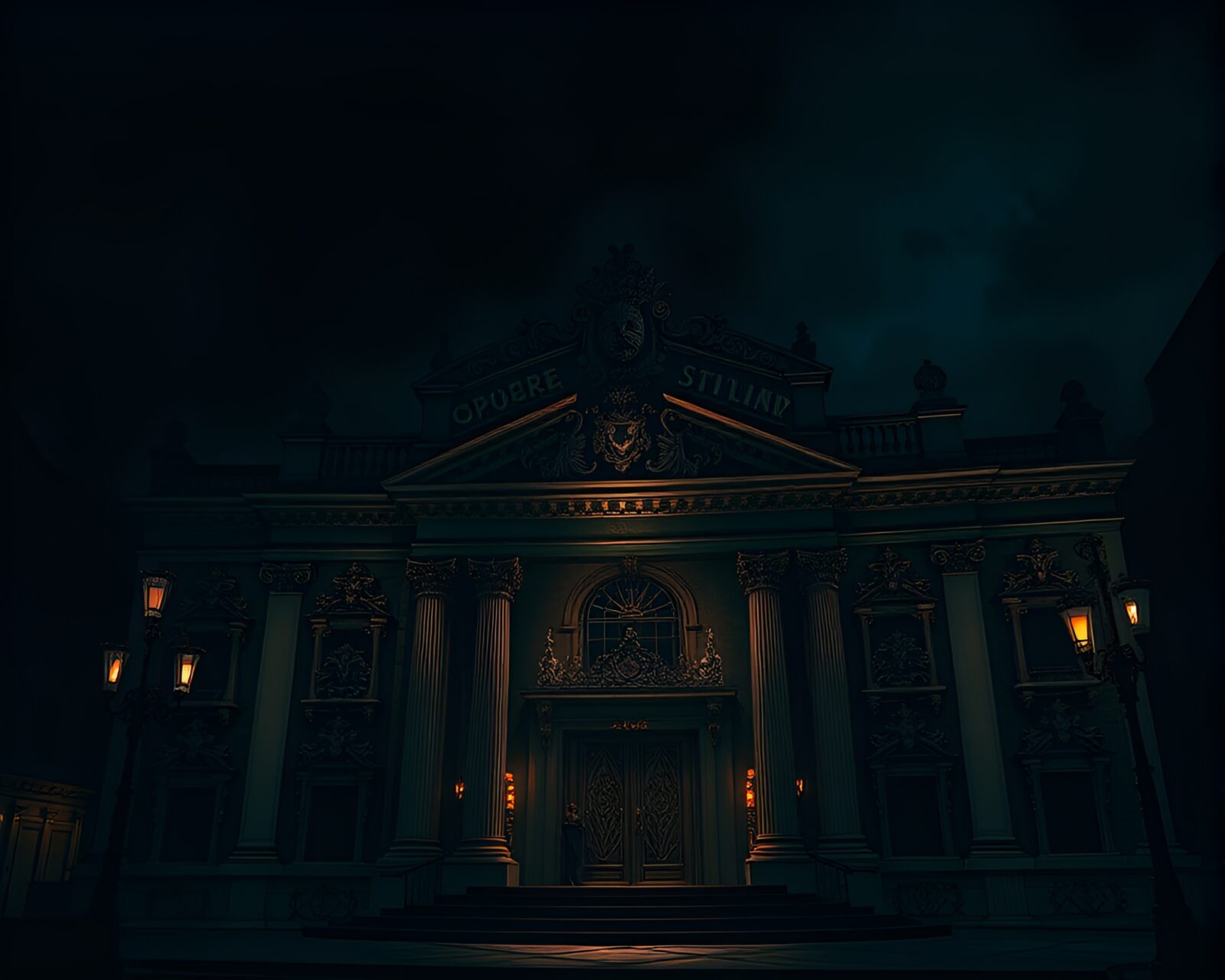 Eerie Phantom Opera House illustration captures tense atmosphere
