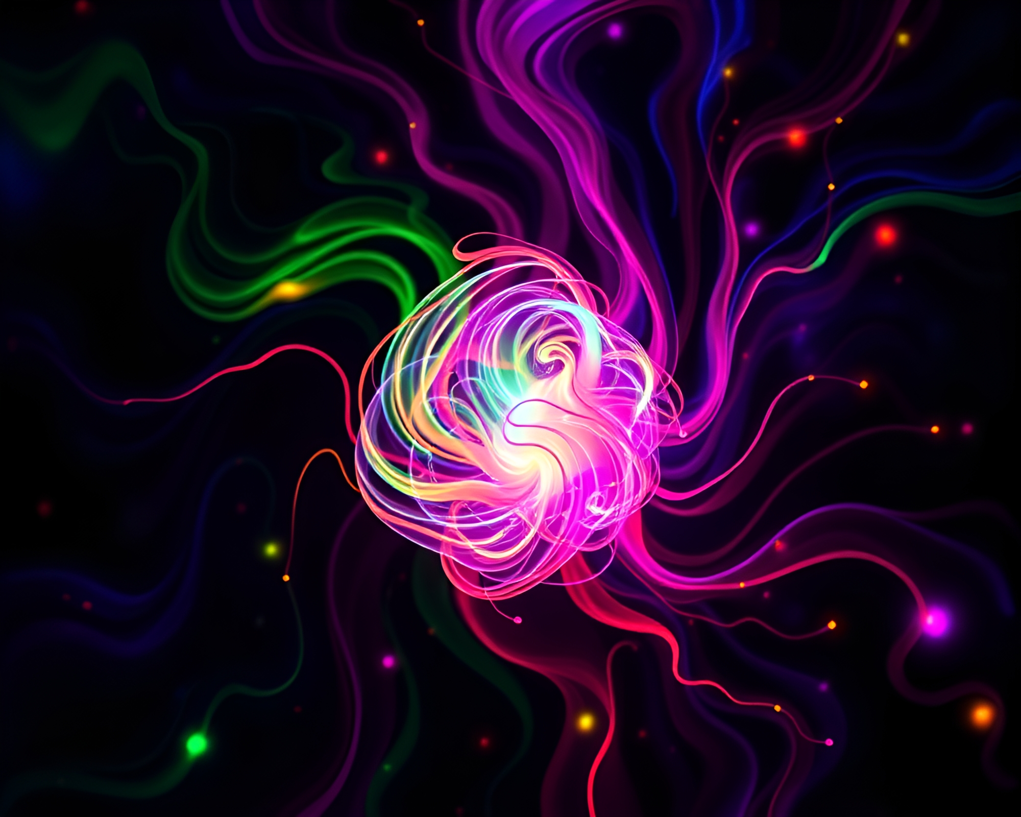 Colorful Bioluminescent Organisms: A Pop Art Time-lapse – free AI stock image