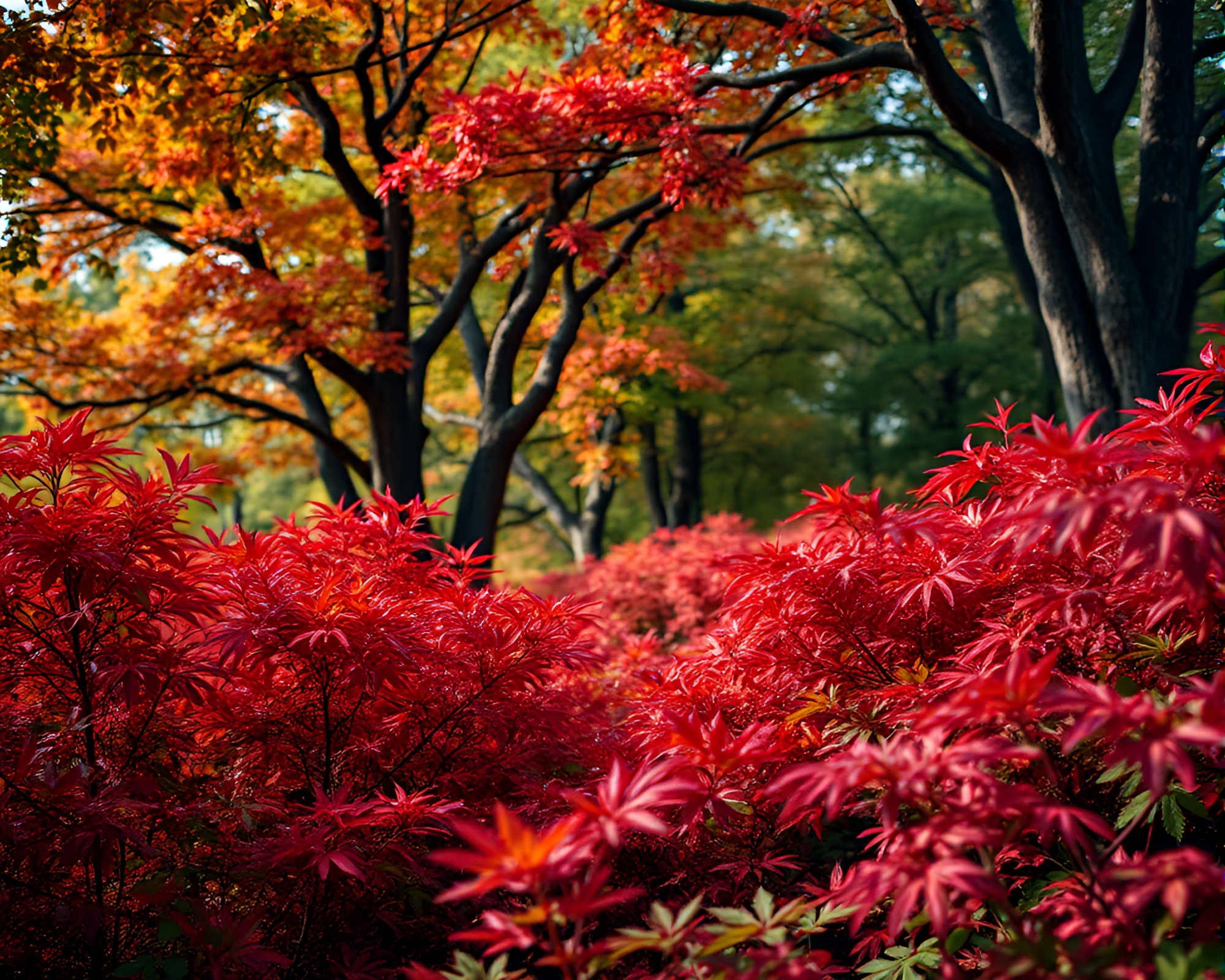 Spectral Oak Forest: Macro Photography Showcase – free AI stock image