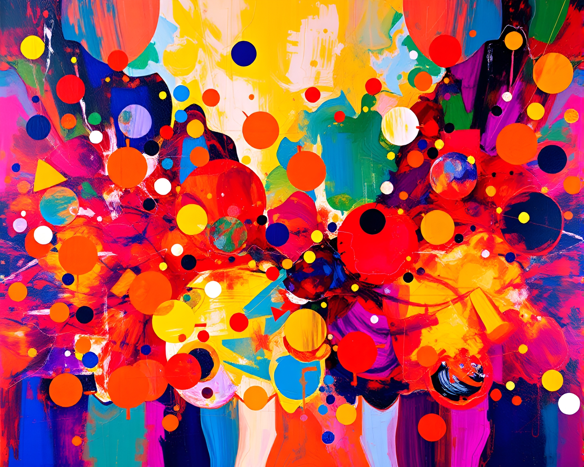 Colorful Abstract Acrylic Painting with Mesmerizing Reflections – free AI stock image