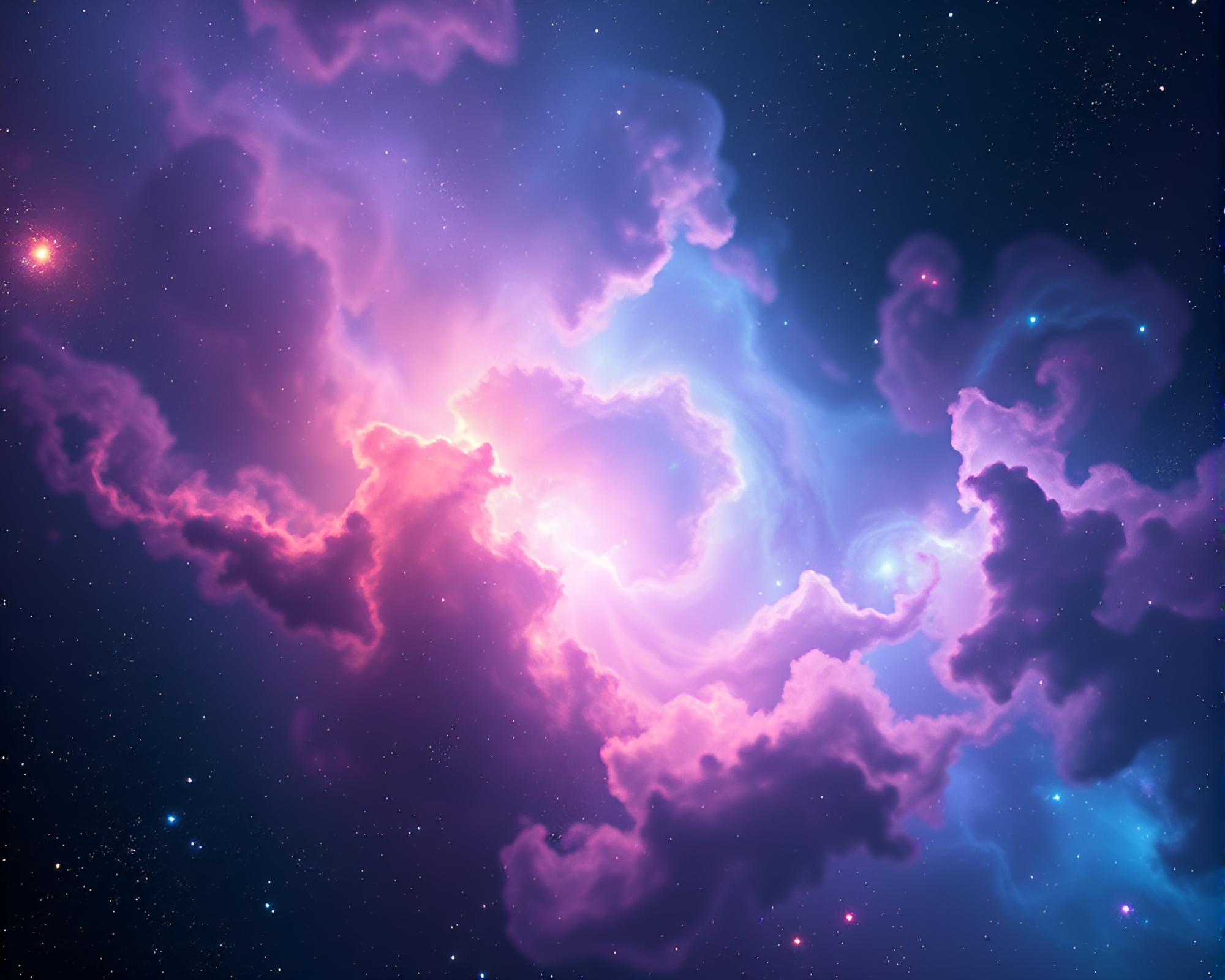 Vibrant Cosmic Nebula Swirling in Dreamy 3D Display – free AI stock image