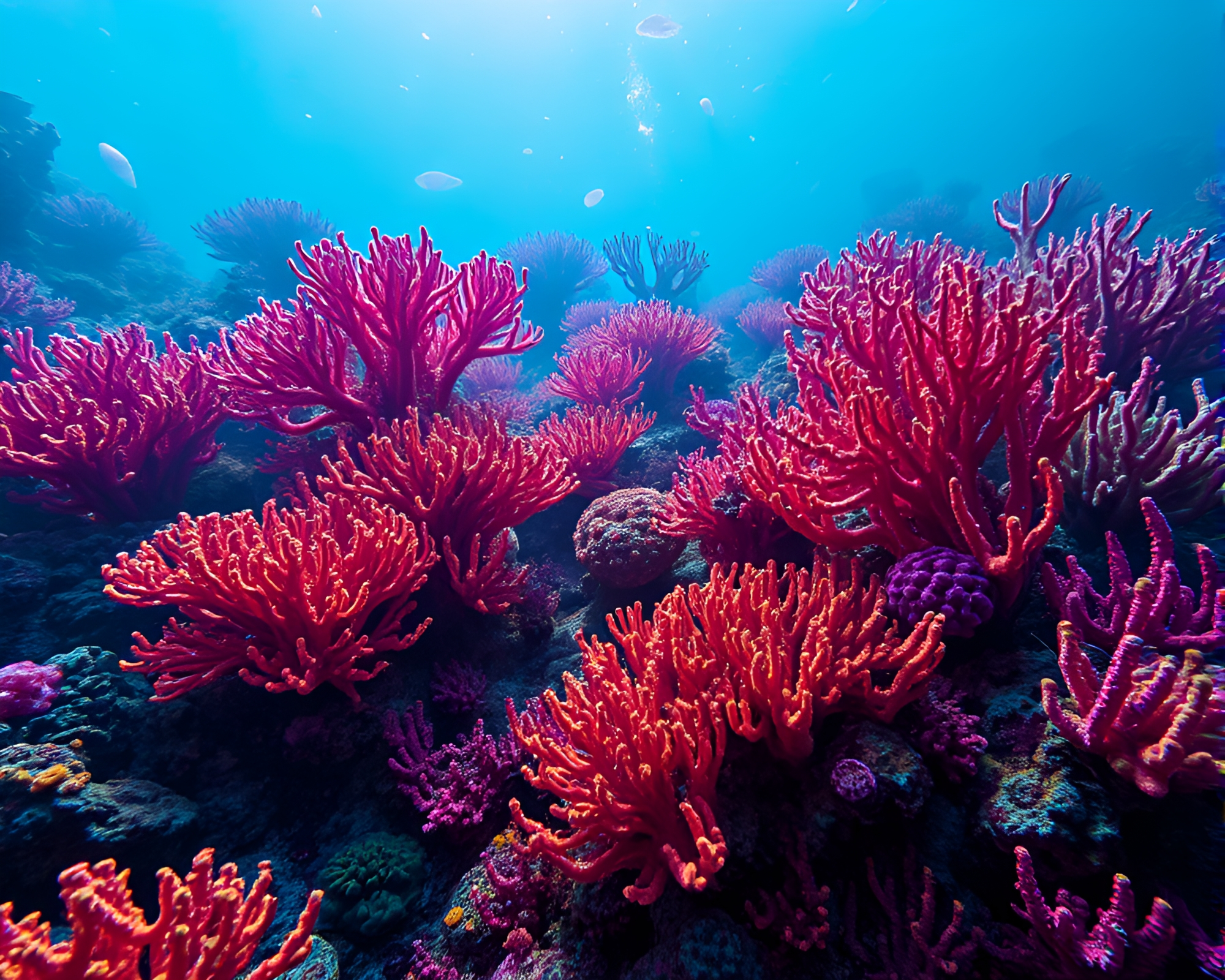 Vibrant Alien Coral Forest Glowing with Electrifying Colors – free AI stock image