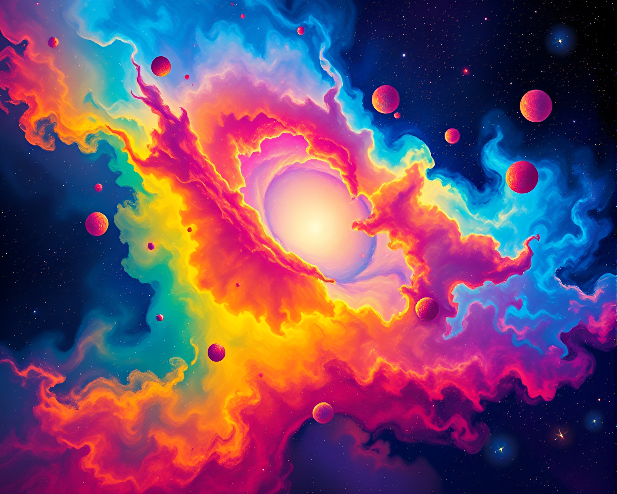 Cosmic Nebula in Vibrant Pop Art Explosion – free AI stock image
