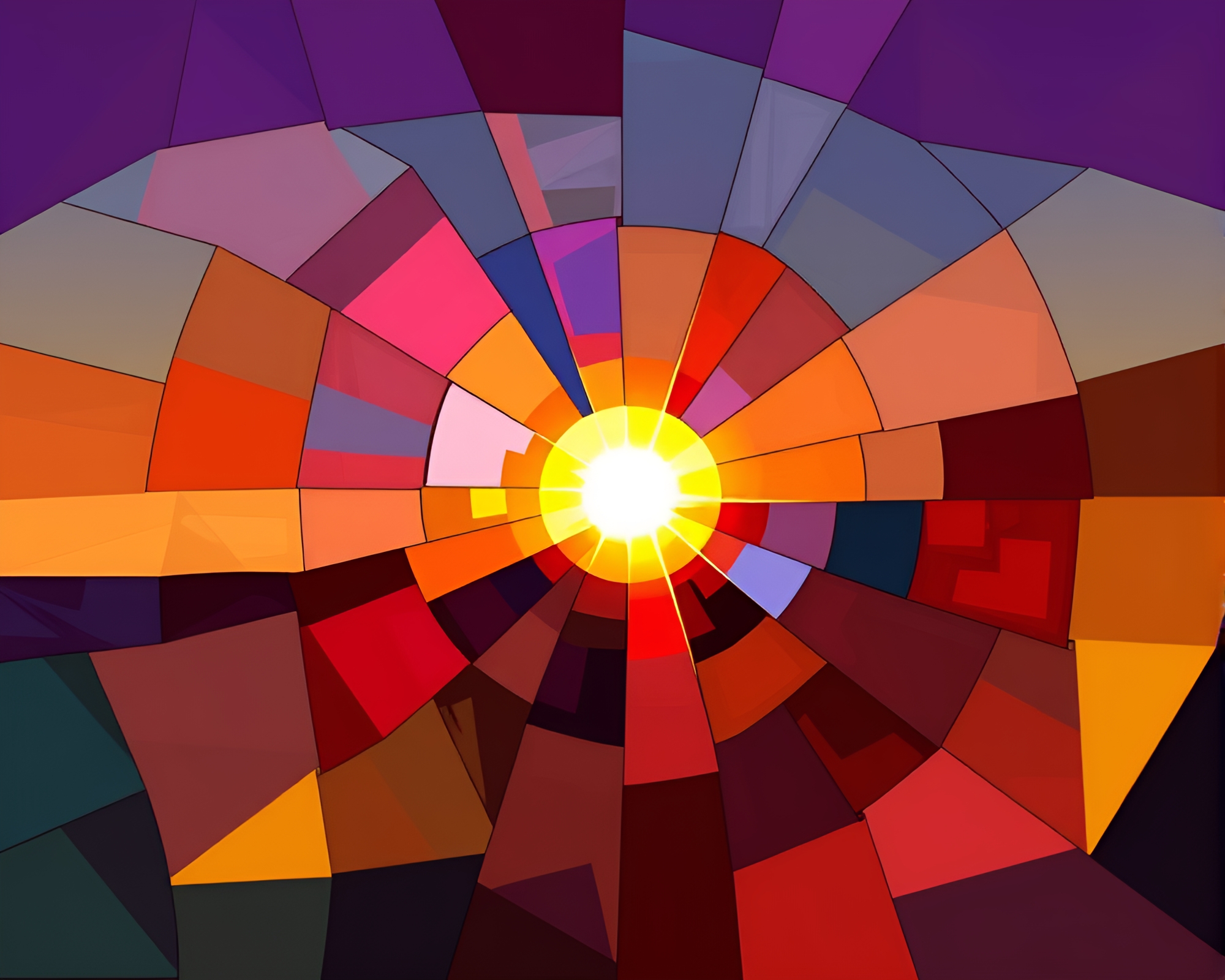 Abstract Cubist Solar Flare at Twilight – free AI stock image