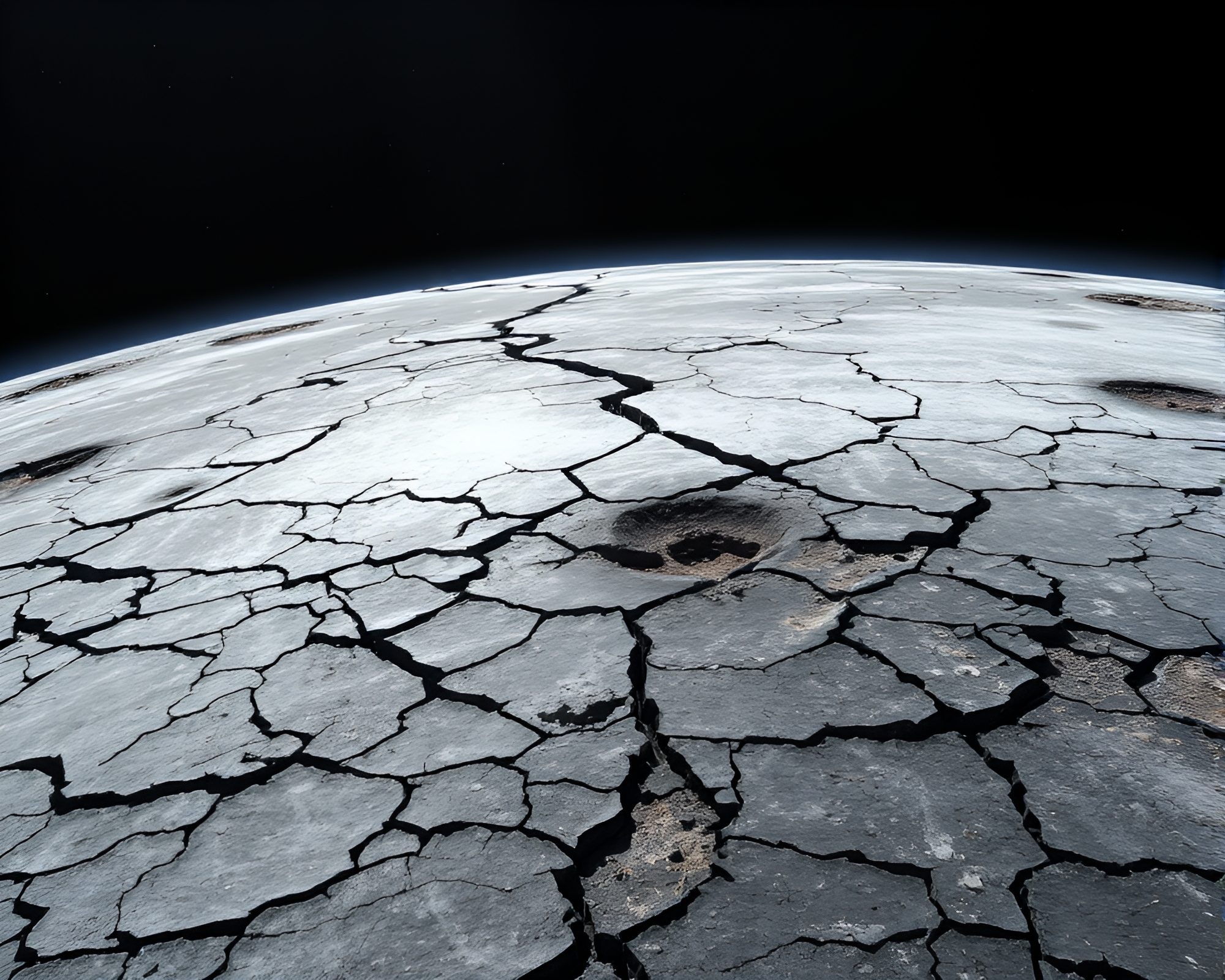 Shattered Planet Surface with Serene Atmosphere Exploration – free AI stock image