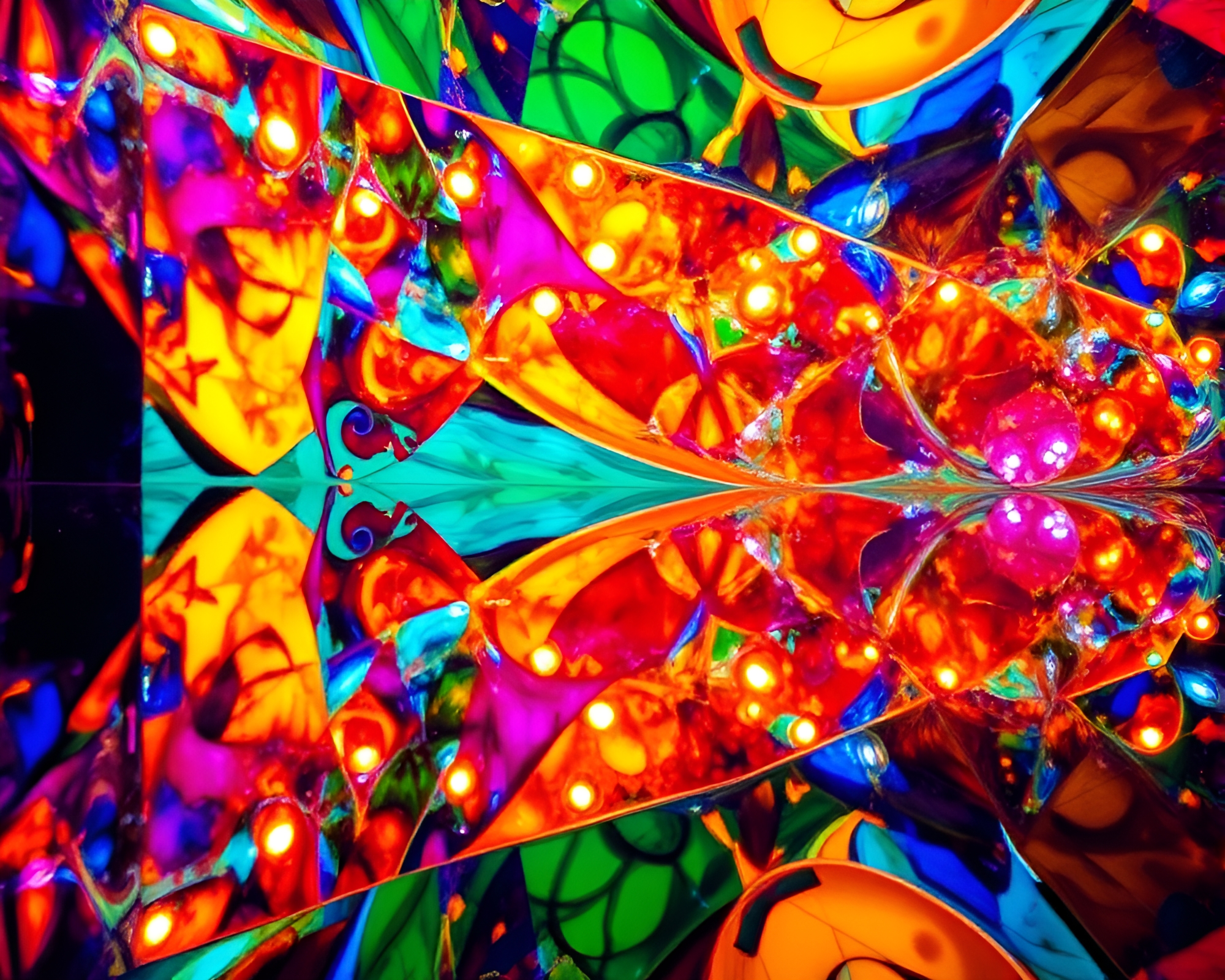 Mesmerizing Abstract Art: Colorful Harmonious Reflections – free AI stock image