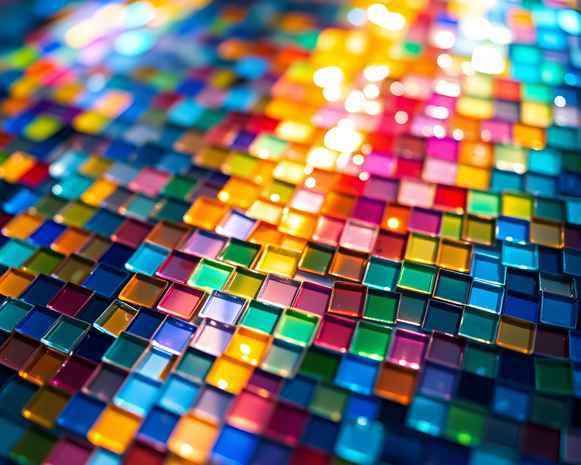 Colorful Mosaic Tile Reflections: Abstract Art – free AI stock image