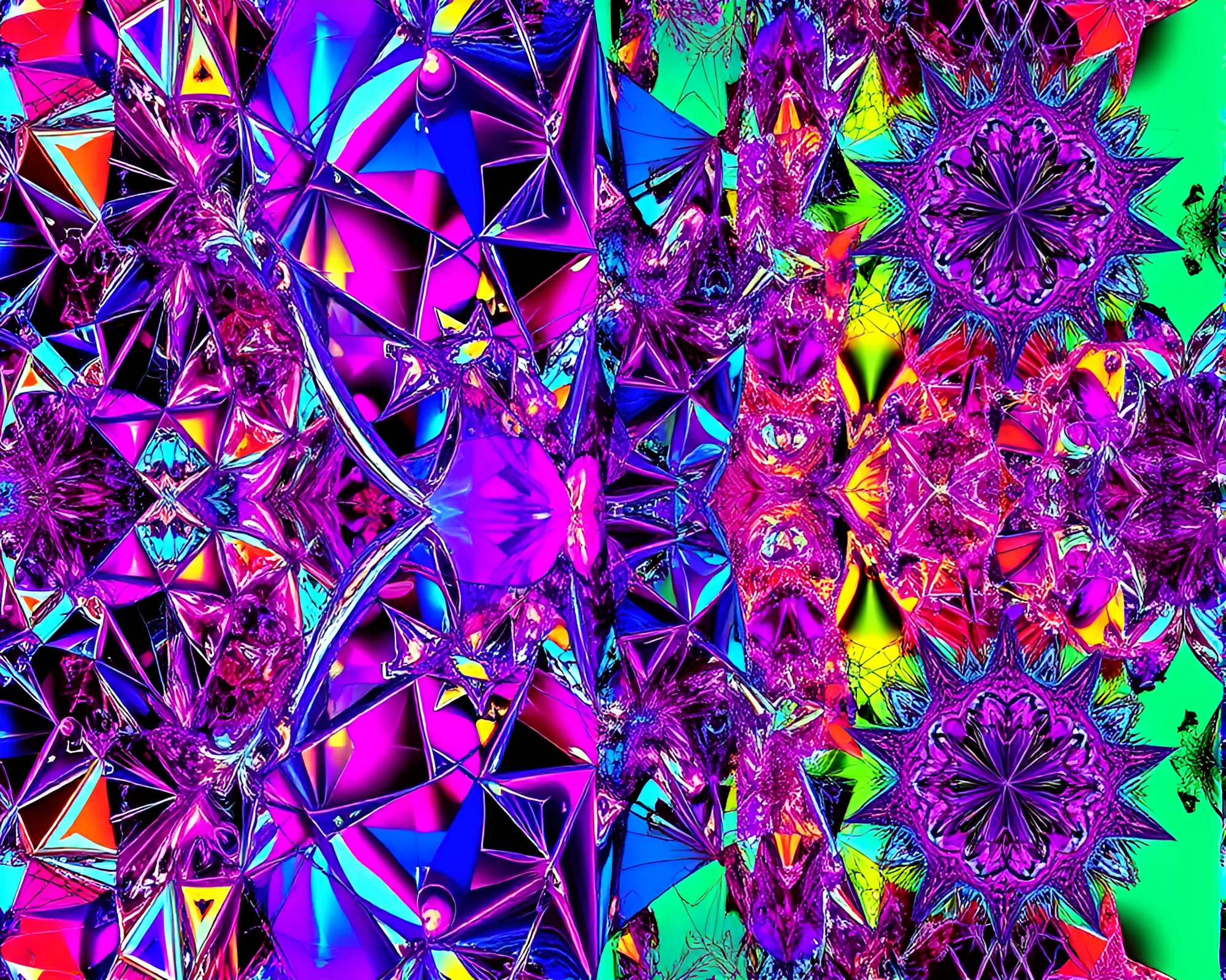 Mesmerizing Fractal Geometry Patterns Reflected on Acrylic Surface – free AI stock image