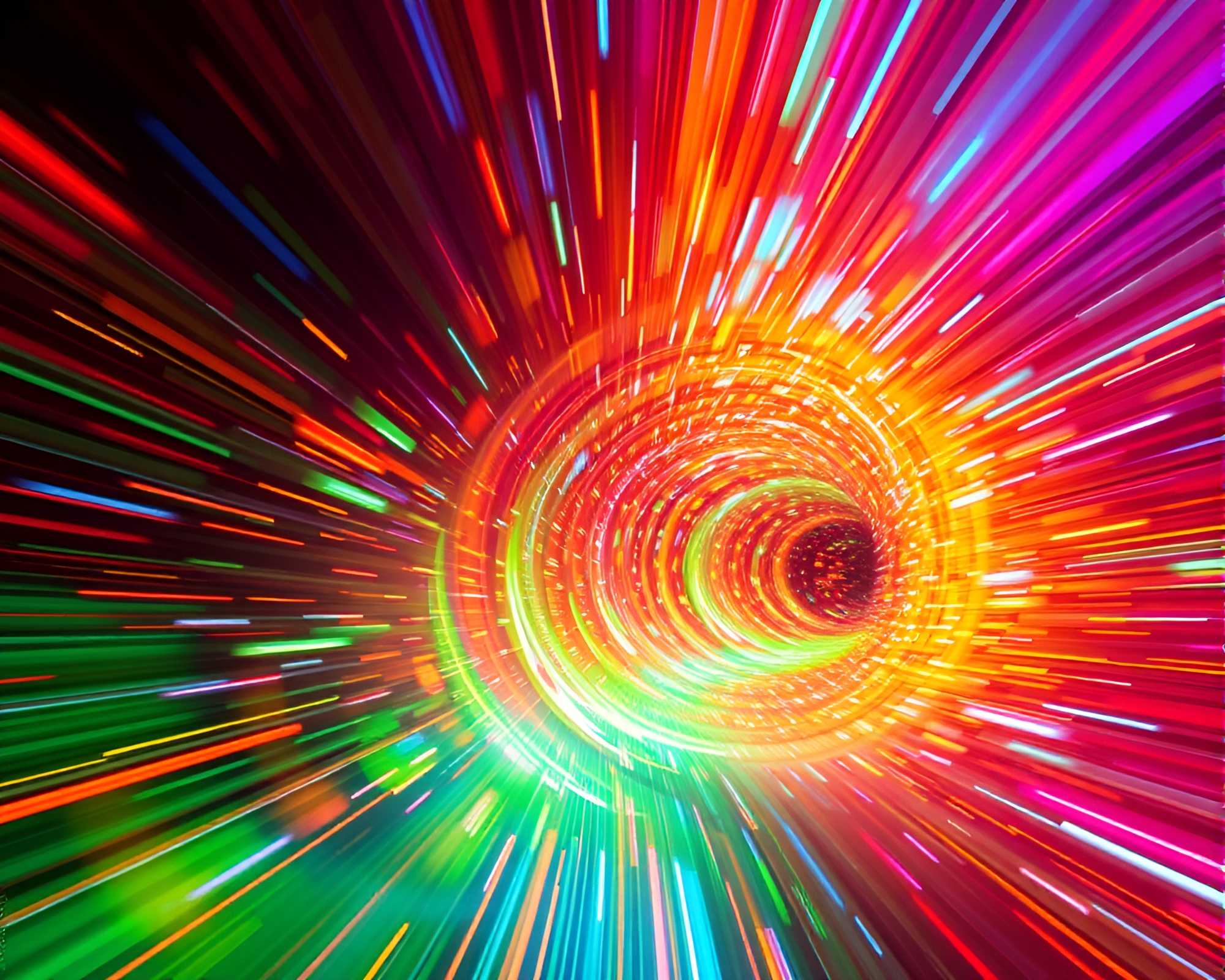 Mesmerizing Kinetic Light Tunnel with Windswept Effect – free AI stock image
