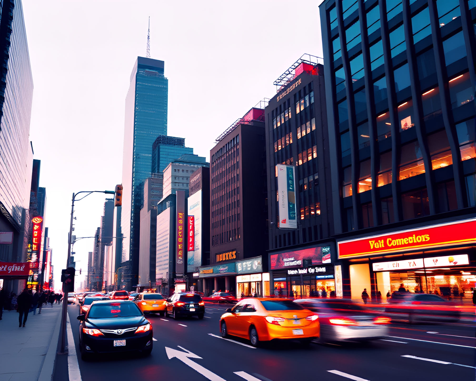 Pixelated Cityscape Time-Lapse Captures Urban Movement – free AI stock image