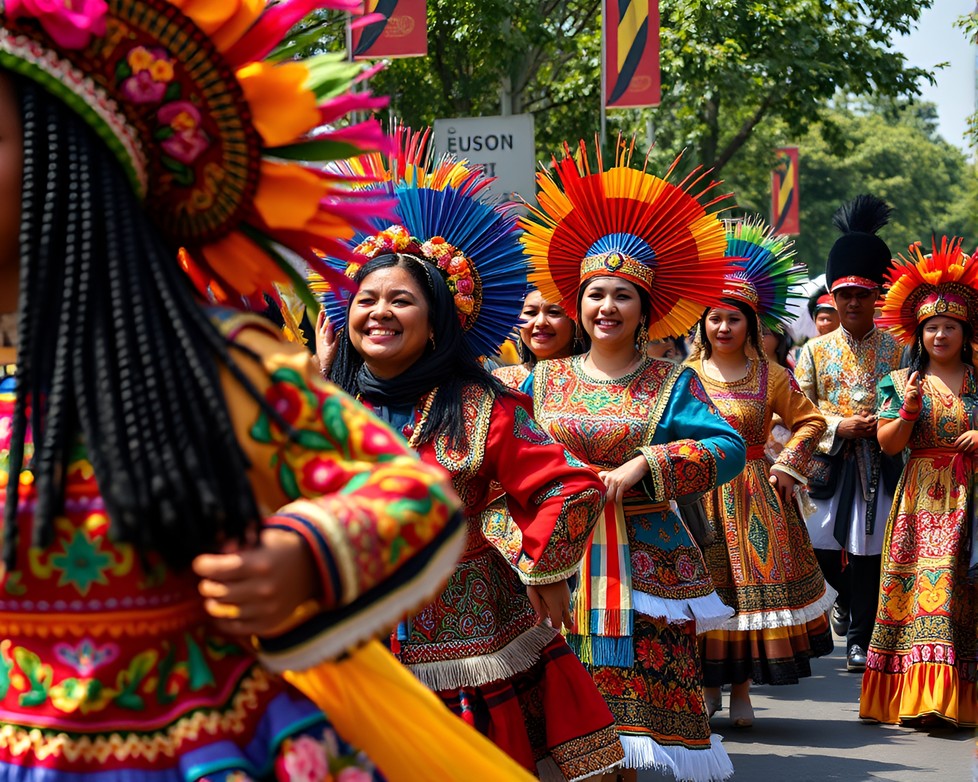 Colorful Street Parade Showcasing Cultural Diversity and Tradition – free AI stock image