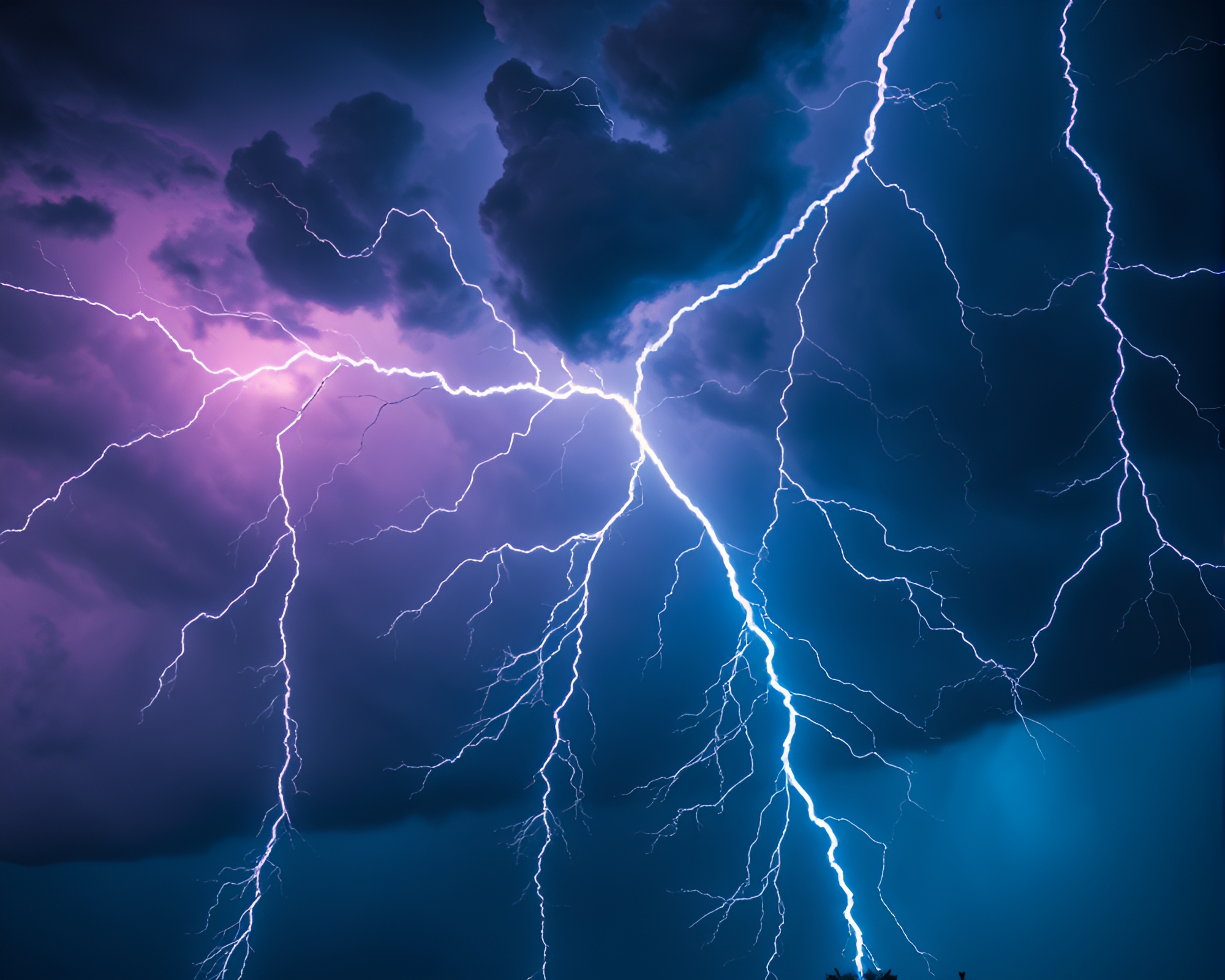 Intense Electric Storm Front in Detailed Macro Photography – free AI stock image