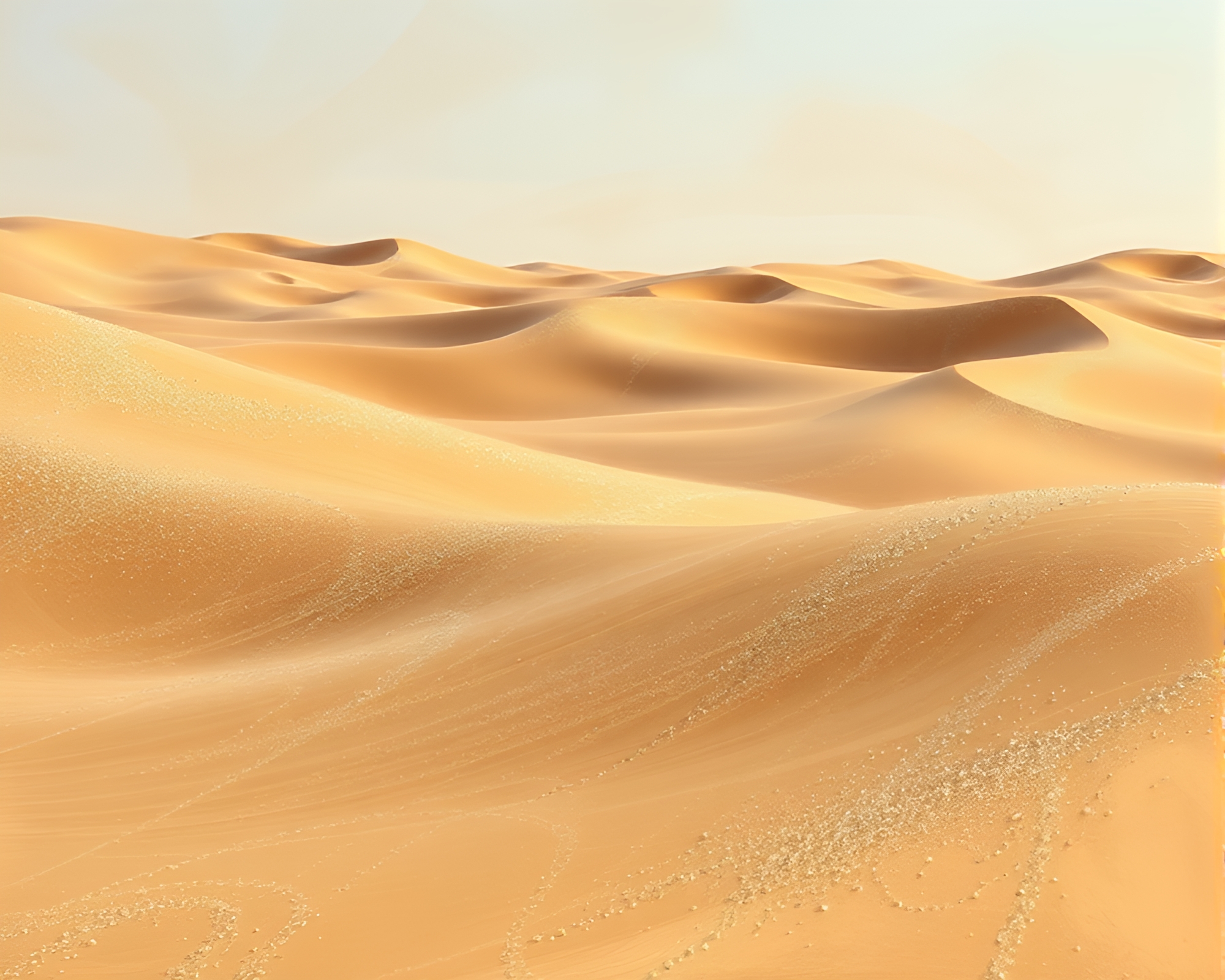Rustic Impressionism: Metallic Sand Desert Landscape – free AI stock image