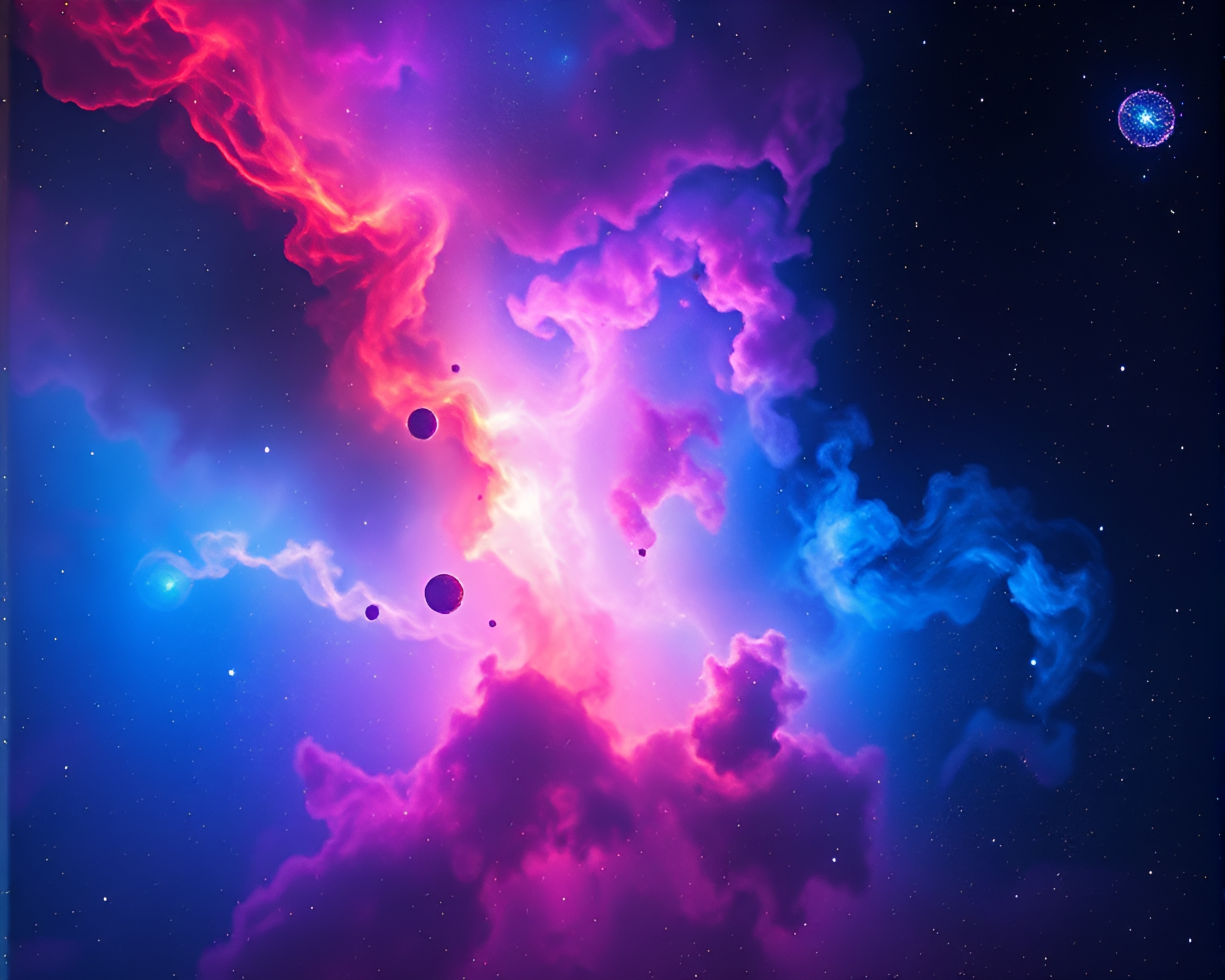 Mystical Cosmic Nebula in Vibrant Colors – free AI stock image