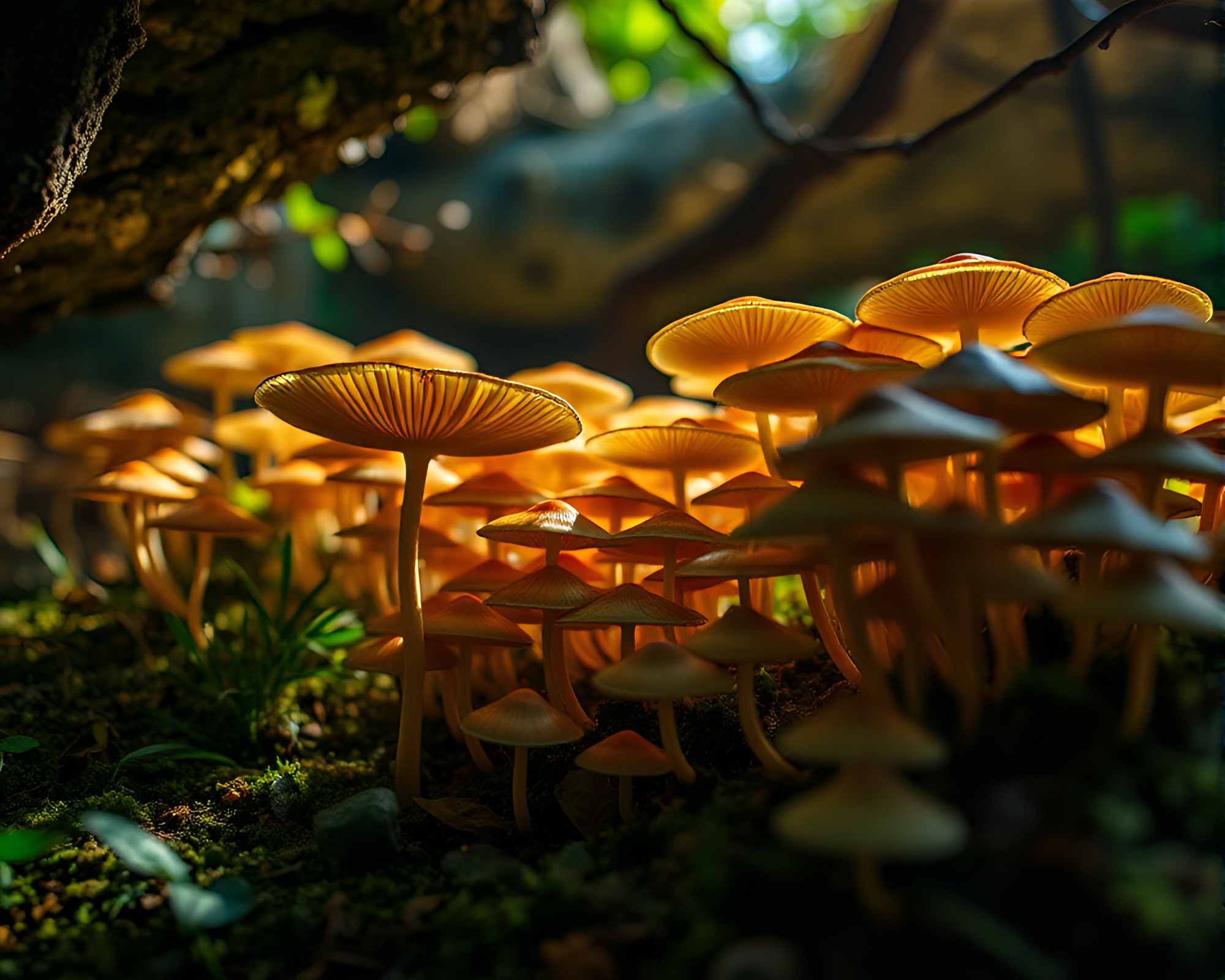 Enchanting Macro Photography of Underground Mushroom Forest – free AI stock image