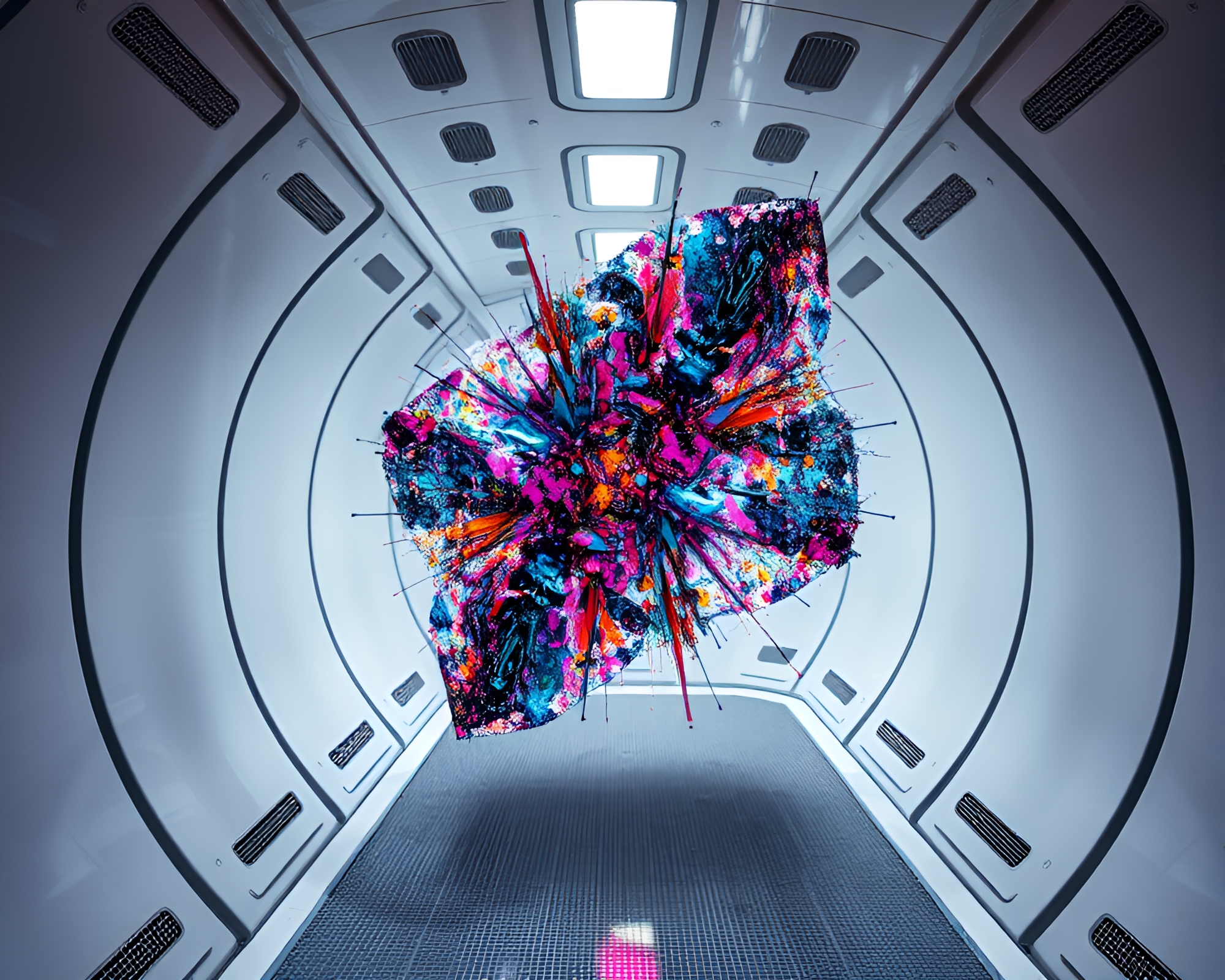 Cosmic Chaos: Vibrant Abstract Art in Zero Gravity – free AI stock image