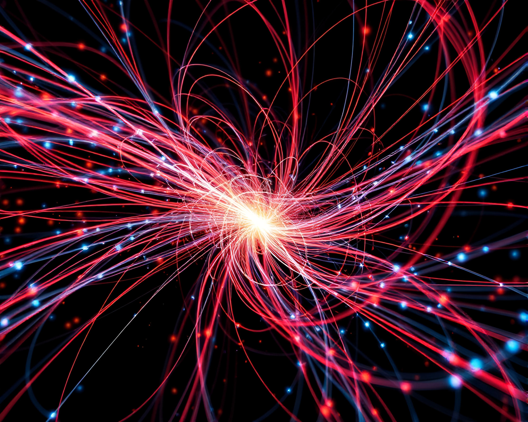 Mesmerizing Photomontage Collage of Interwoven Magnetic Field Lines – free AI stock image