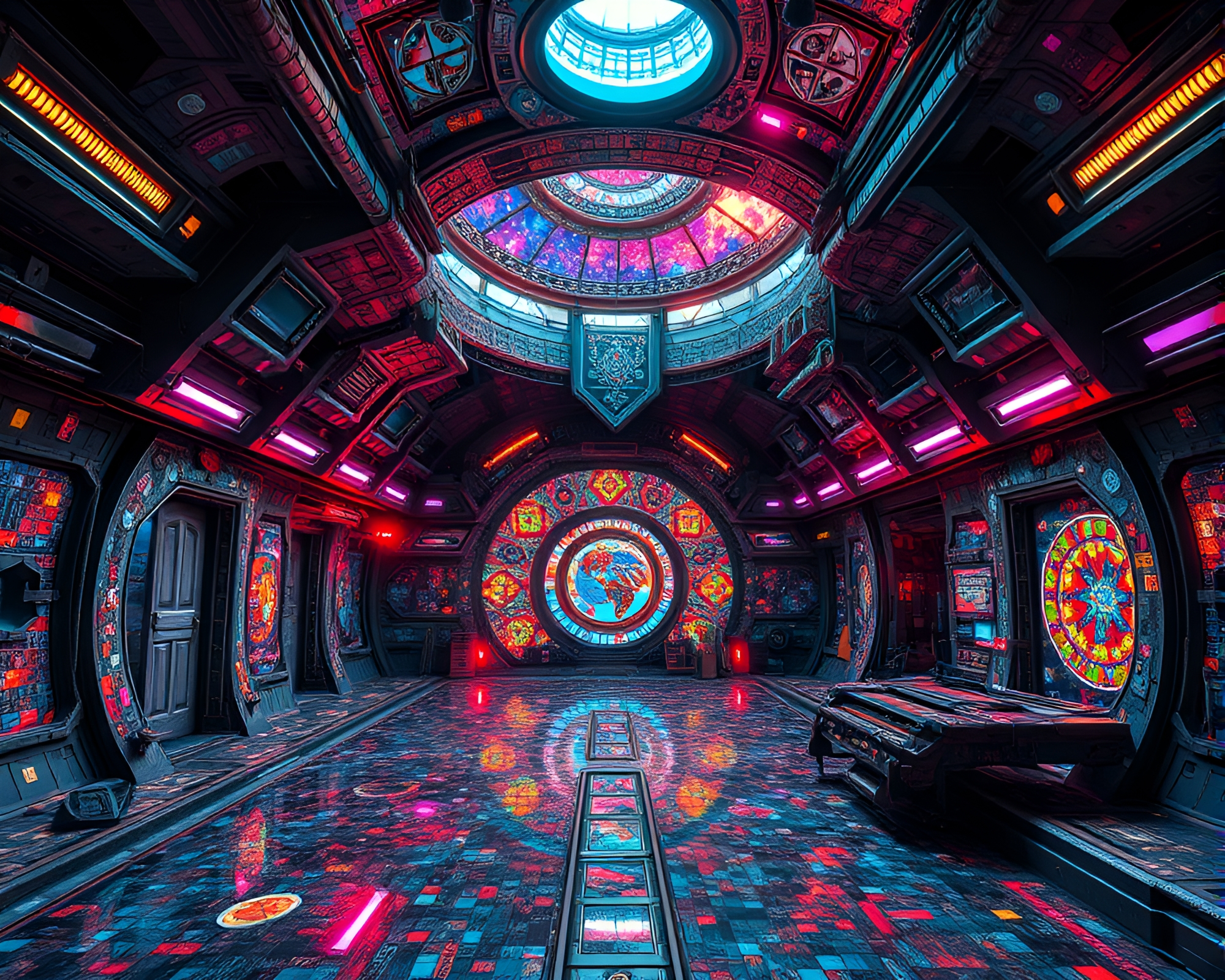 Abandoned Space Station Mosaic Transforms into Kinetic Artwork – free AI stock image