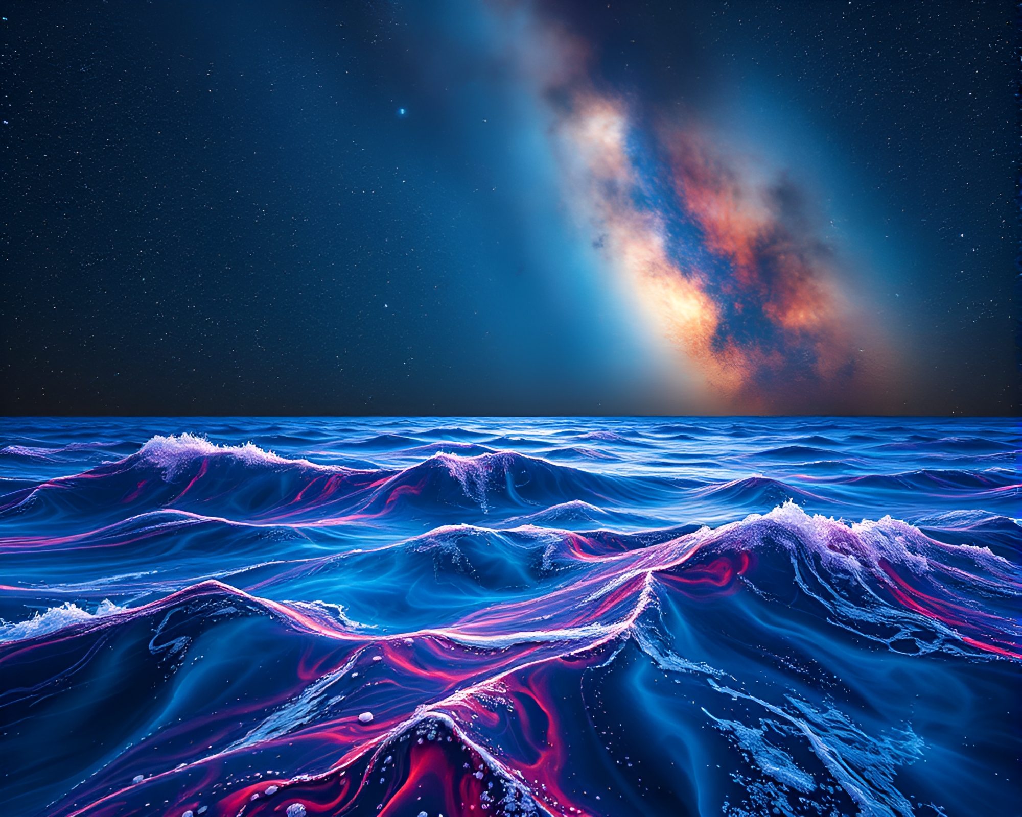 Intoxicating Cosmic Ocean with Sparkling Colors and Twinkling Stars – free AI stock image