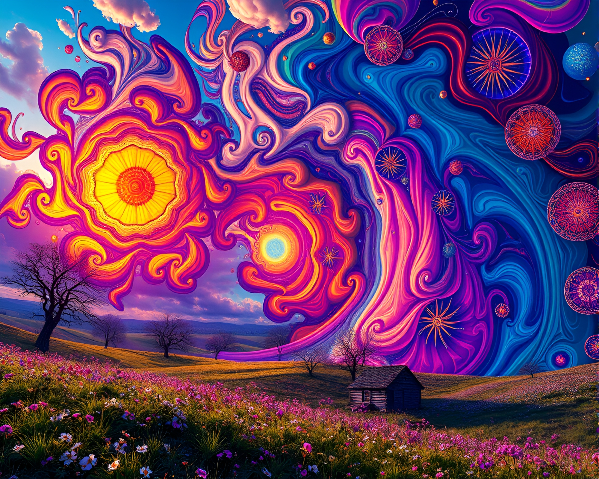 Vibrant CGI Kaleidoscopic Dimension with Intricate Details – free AI stock image