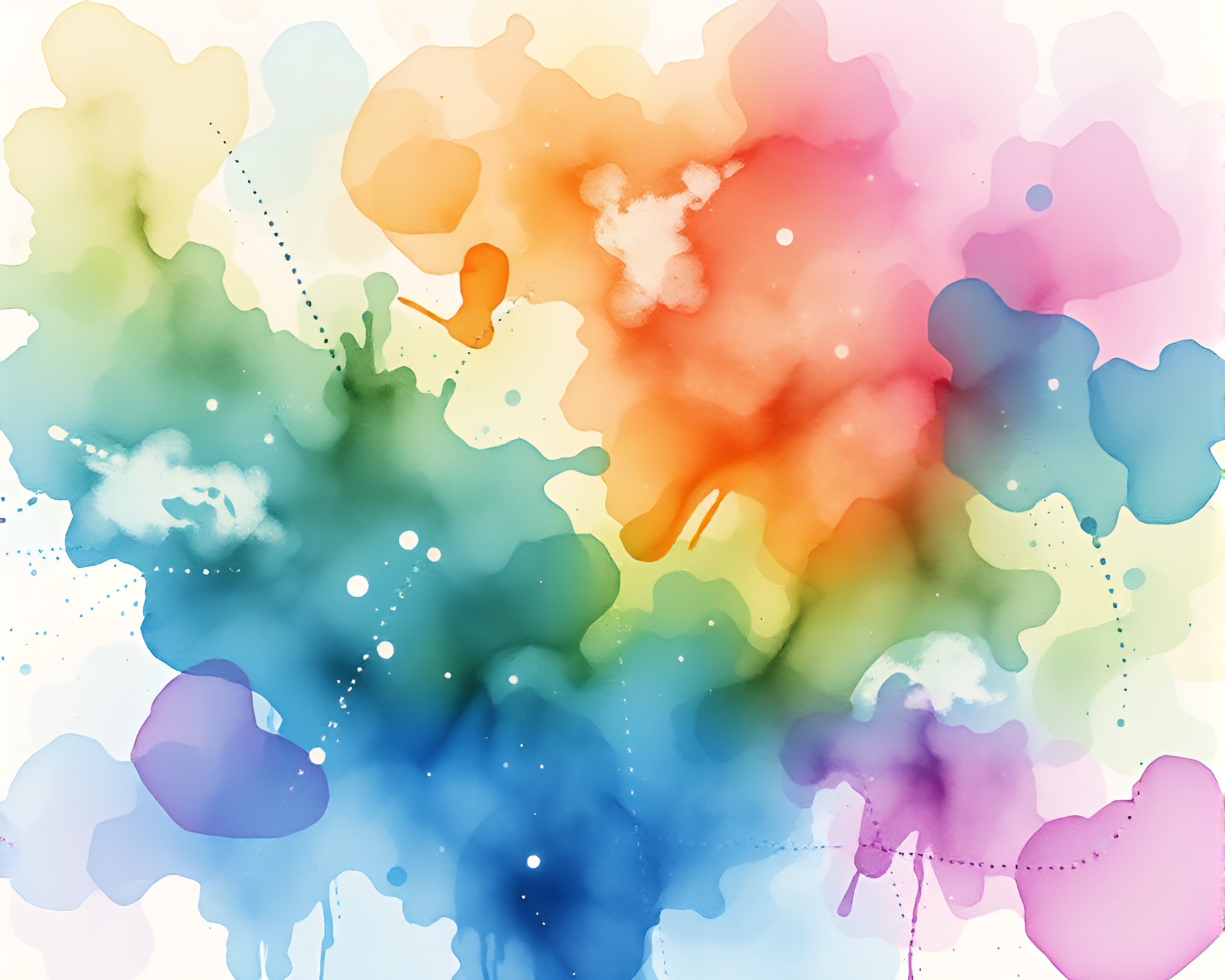 Dreamlike Beauty: Watercolor Splashes and Magnetic Field Lines – free AI stock image
