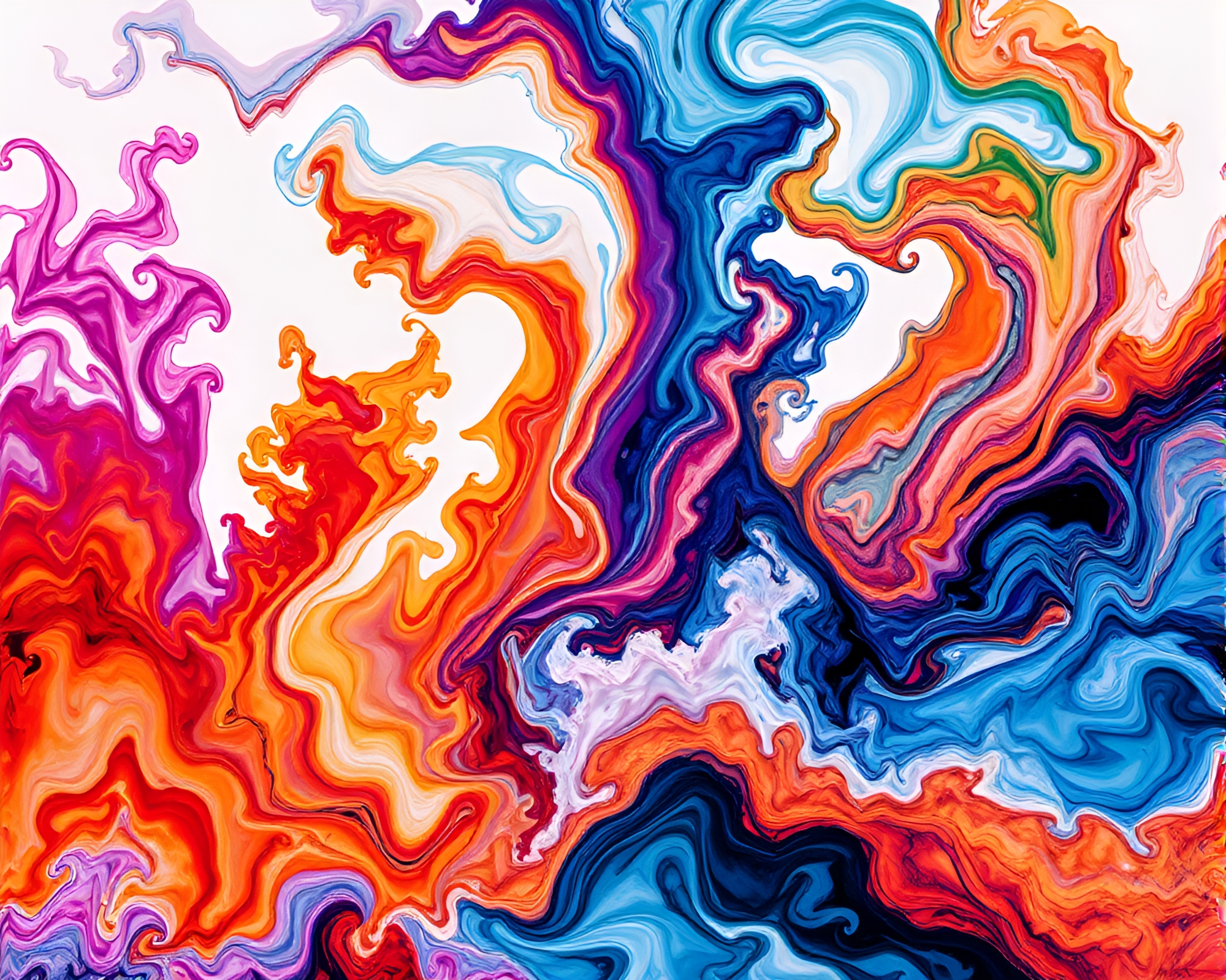 Ocean-Inspired Swirling Ink Photomontage Collage Art – free AI stock image