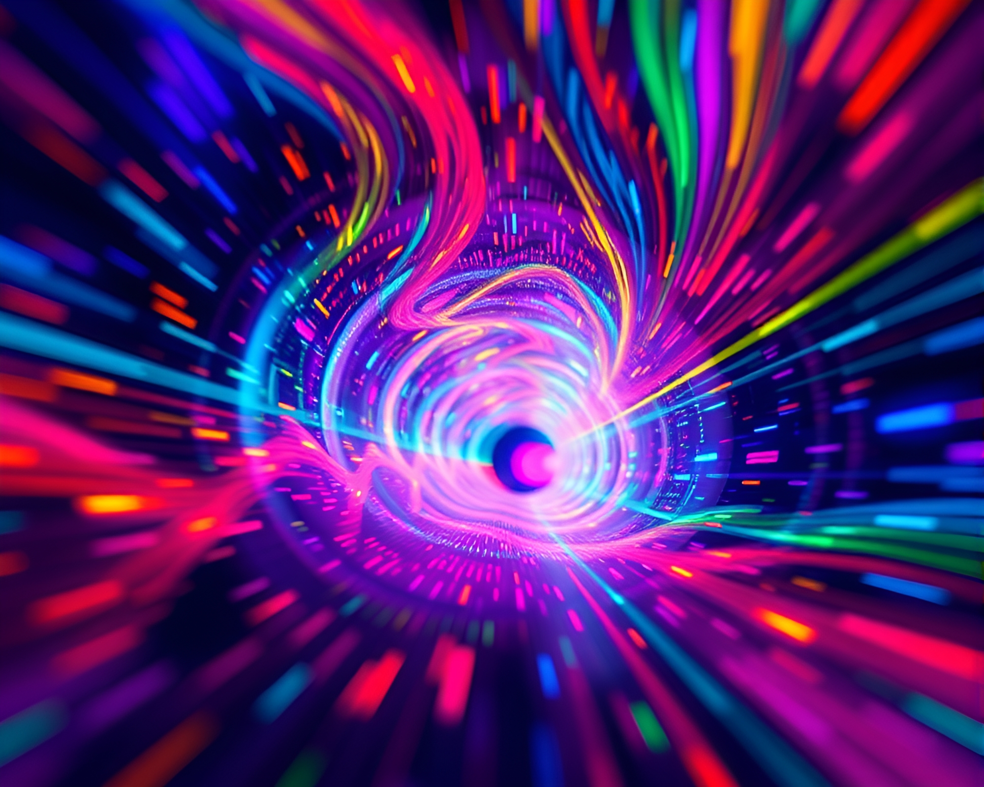 Vibrant Macro Light Tunnel Photography Showcase – free AI stock image