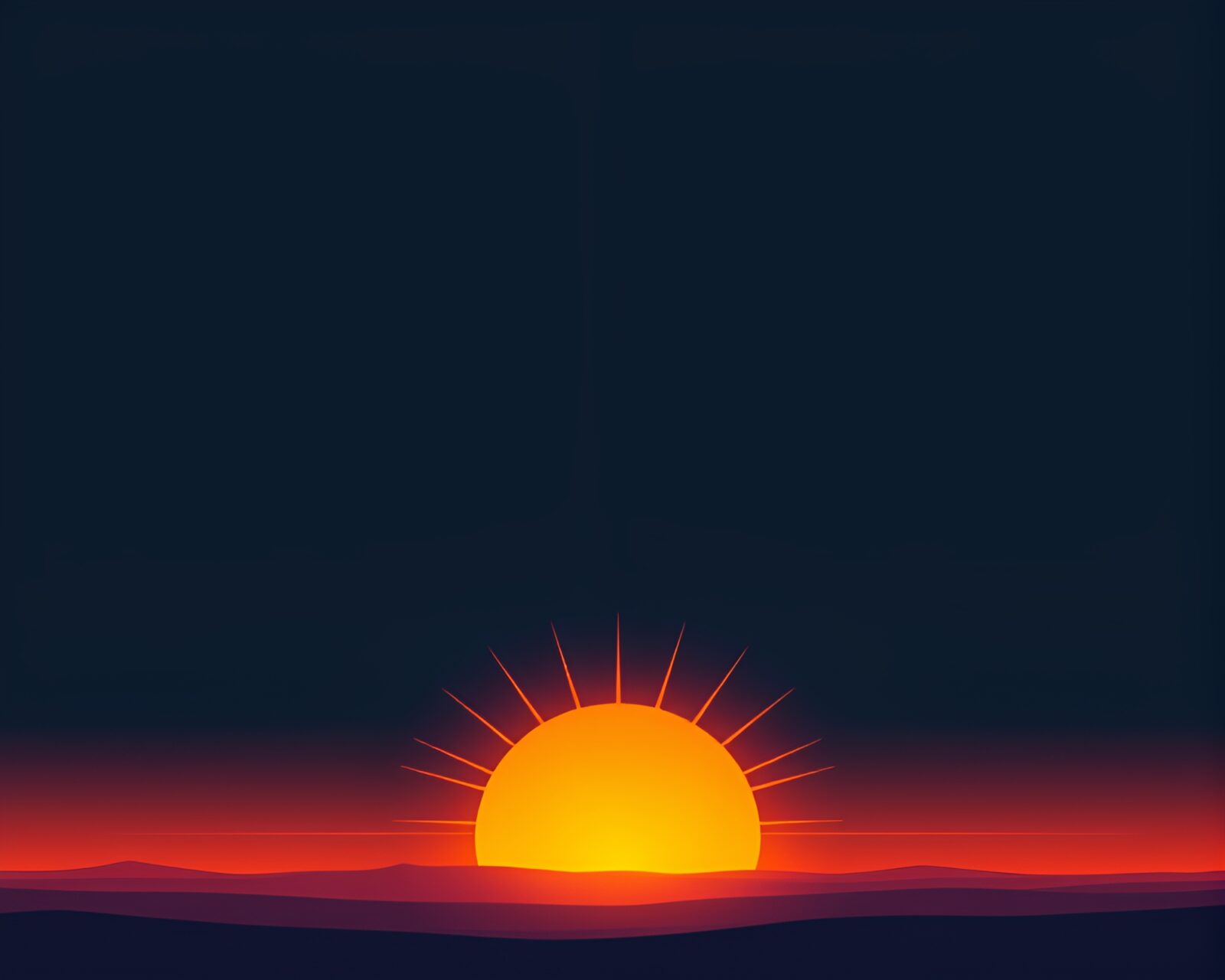 Abstract solar flare with vibrant colors on horizon