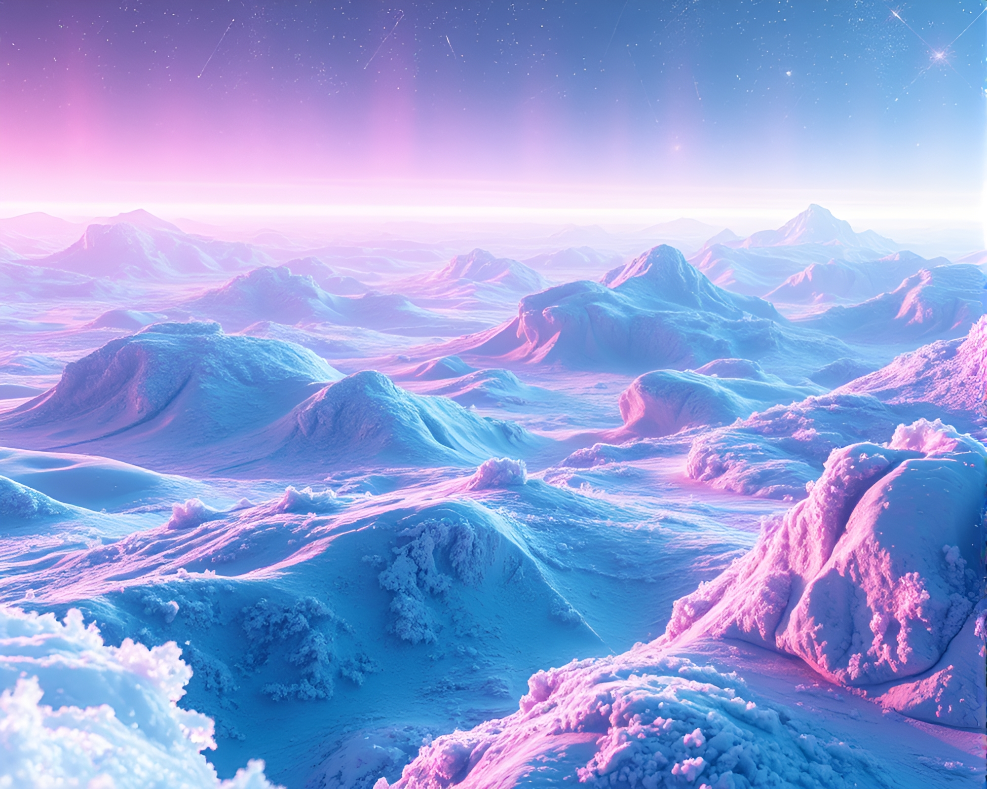 Futuristic Frost Plains with Holographic Effects – free AI stock image