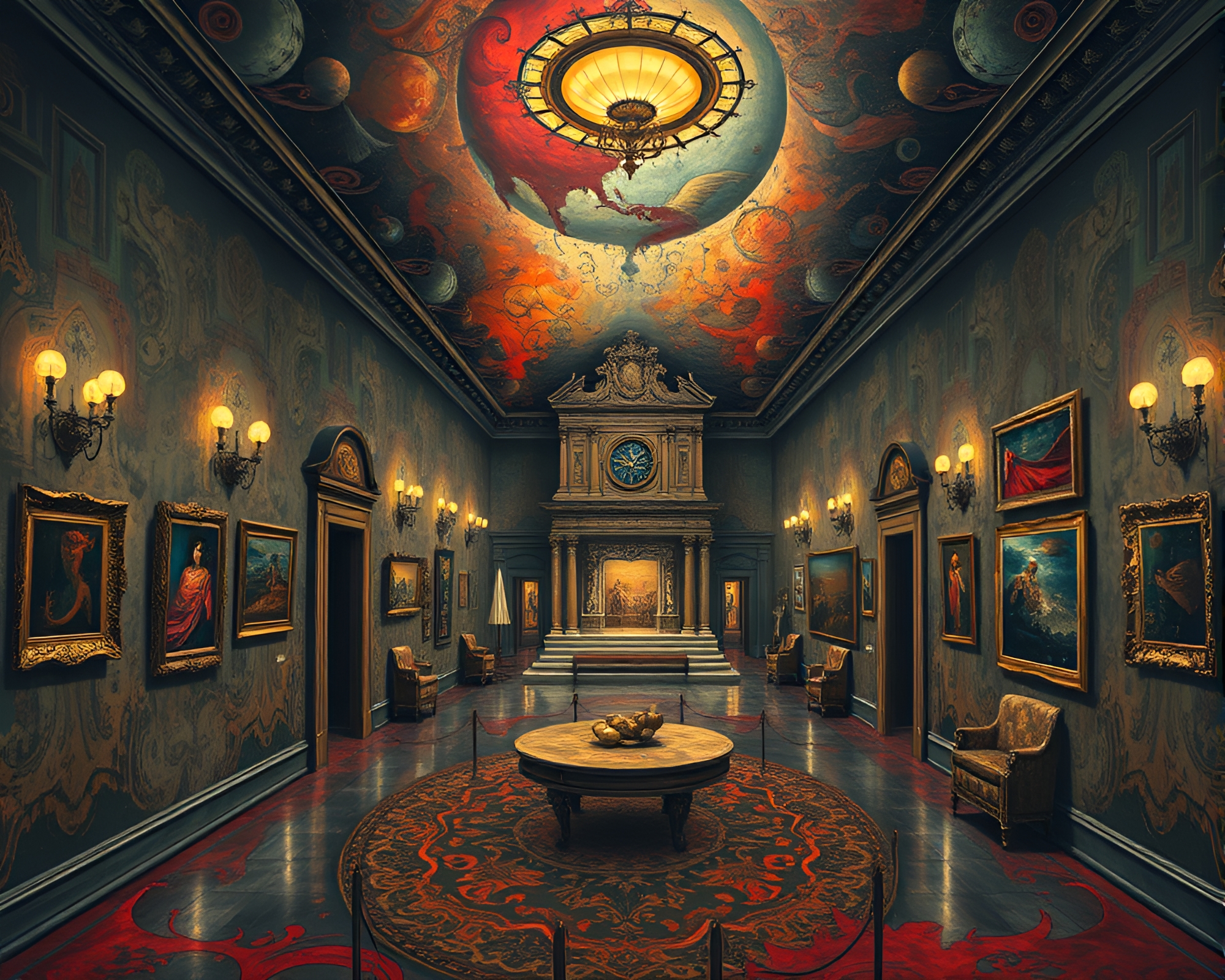 Tagme Abstract Surreal Memory Palace Painting Exhibit – free AI stock image