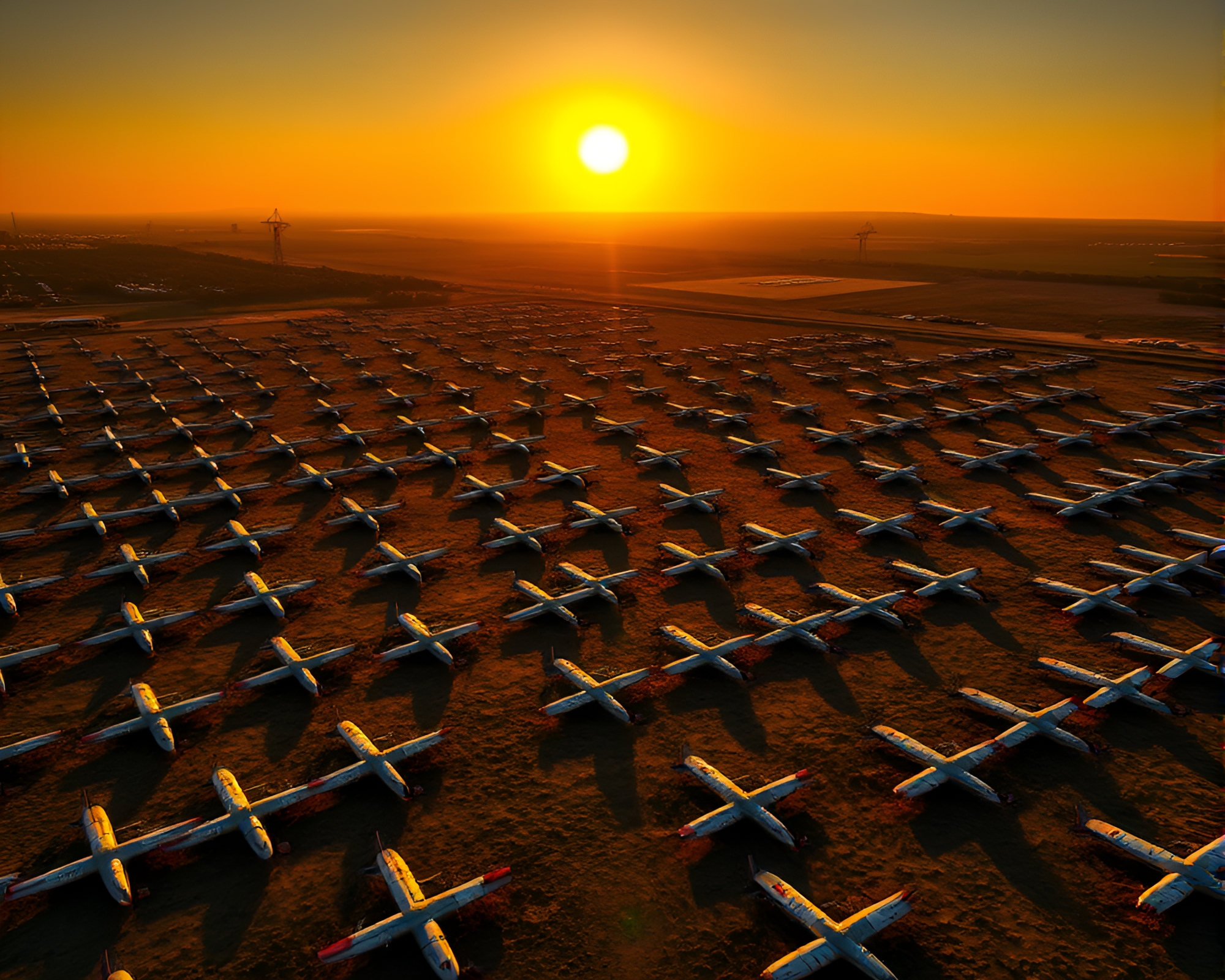 HDR Sunrise Over Zeppelin Graveyard – free AI stock image