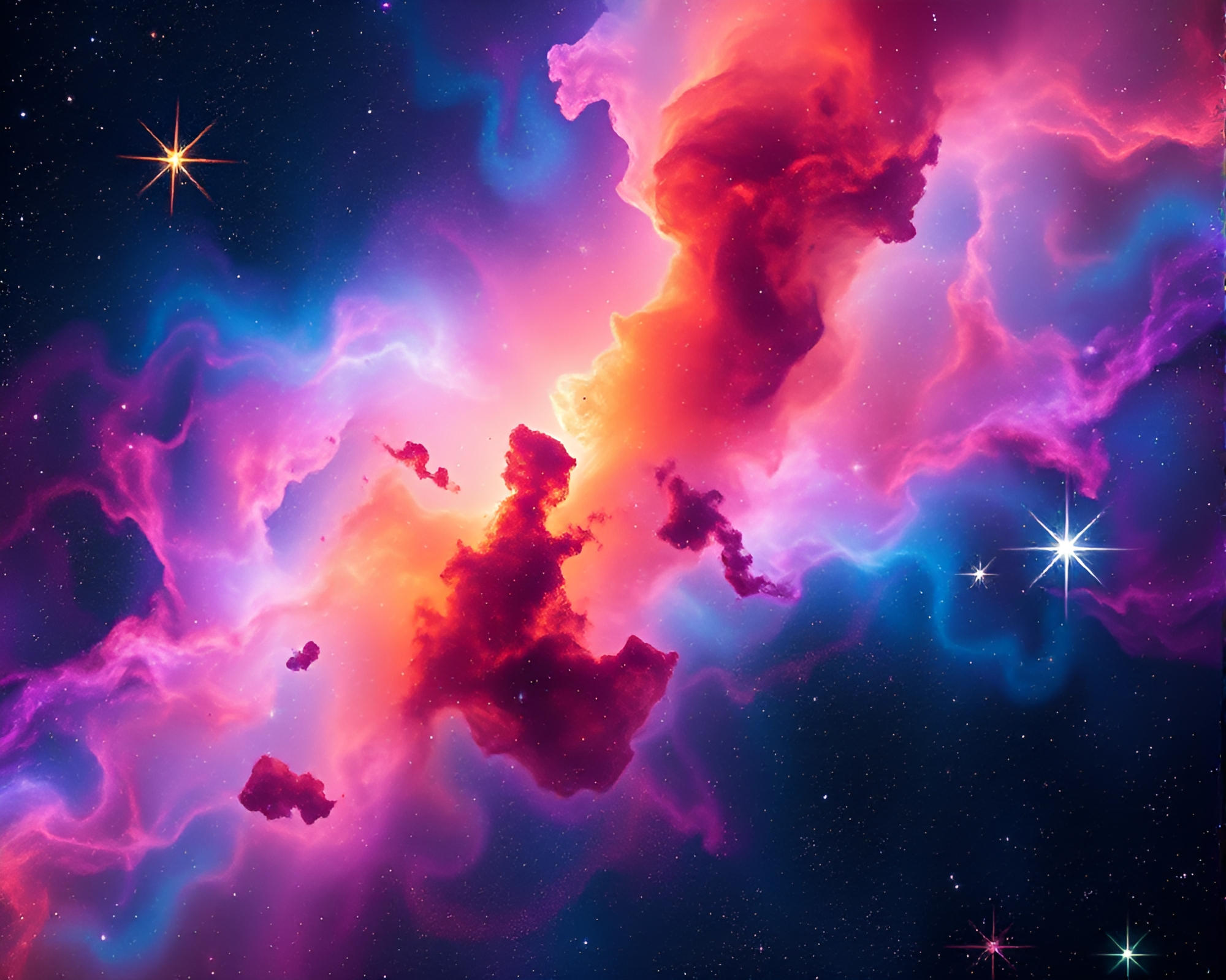 Vibrant Cosmic Nebula: Celestial Beauty Captured – free AI stock image
