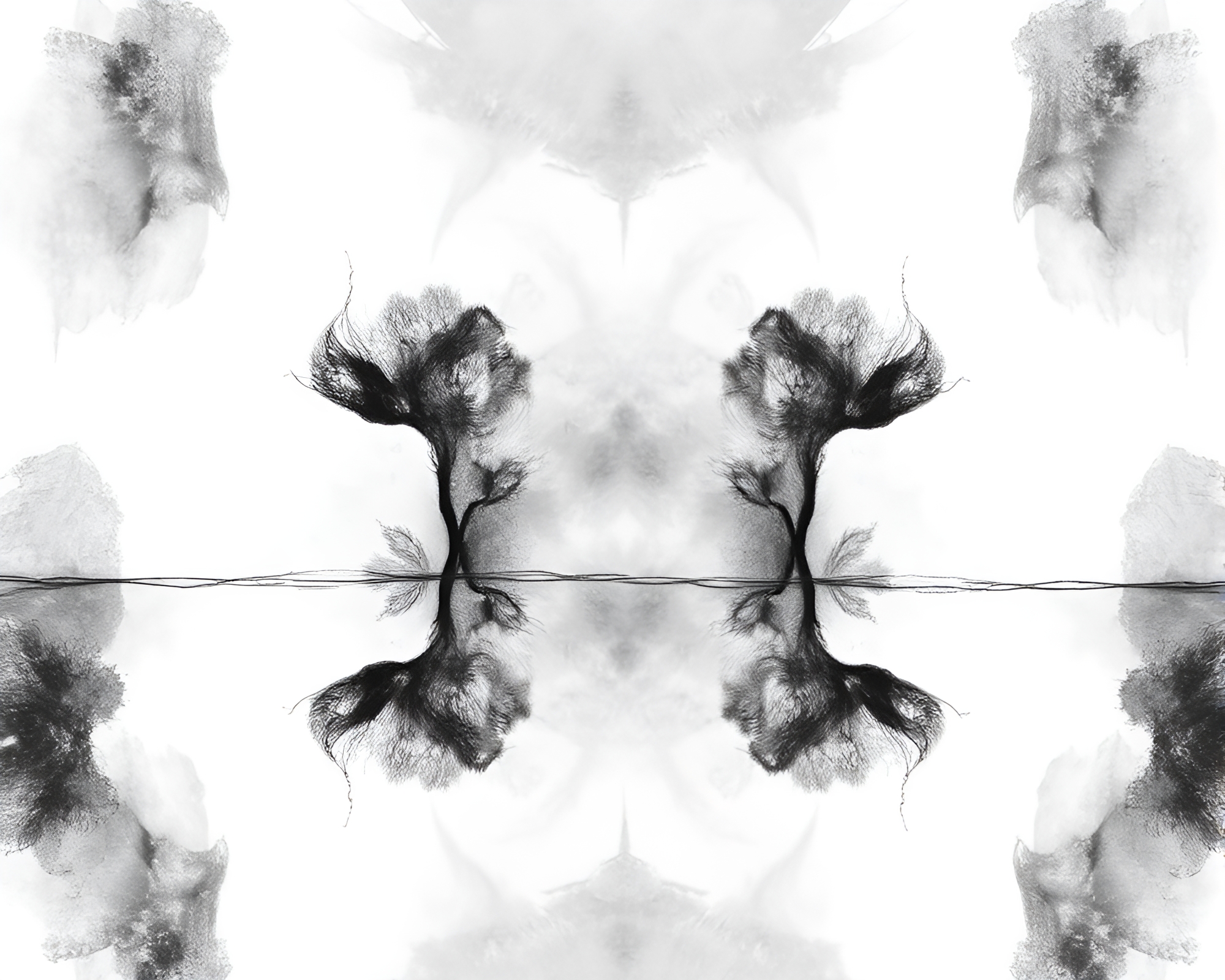 Harmonious Reflections in Charcoal Sketch Style – free AI stock image