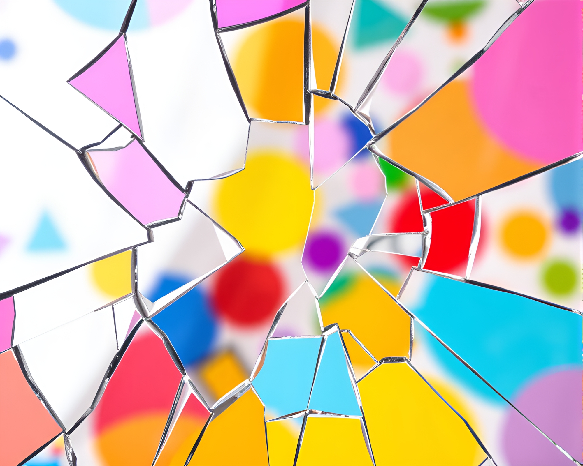 Colorful and Whimsical Shattered Mirror Reflections Stock Photo – free AI stock image
