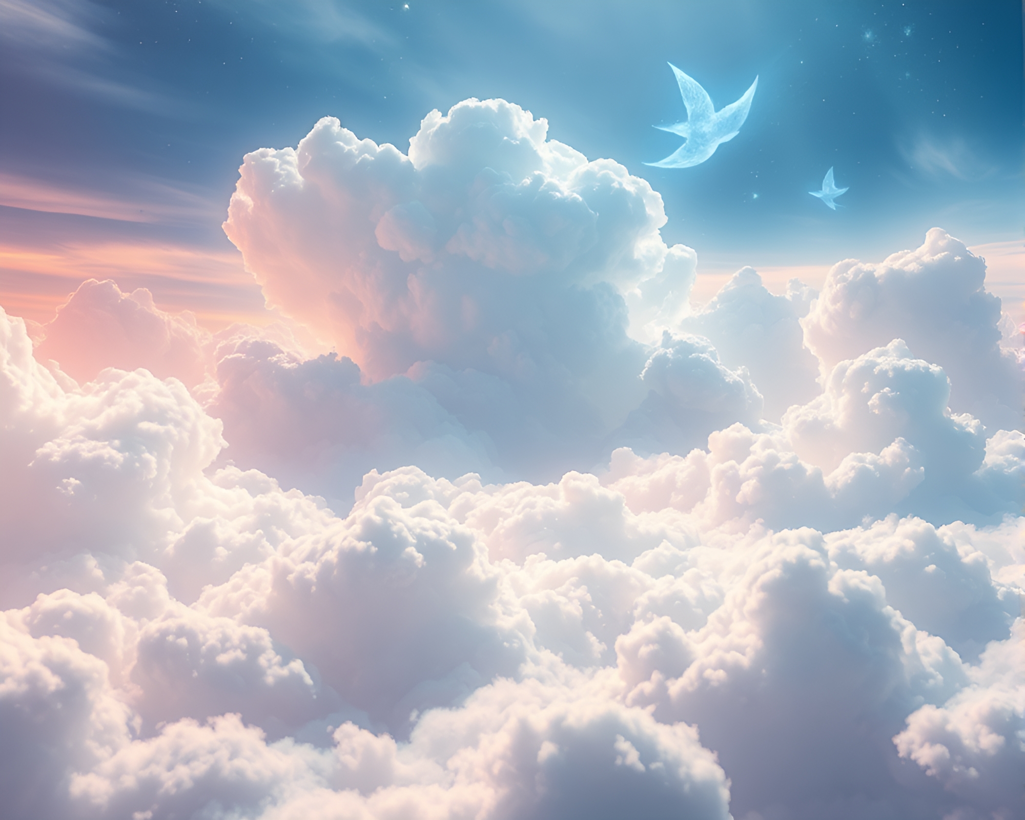 Enchanting Ethereal Cloudscape with Mystical Aura – free AI stock image