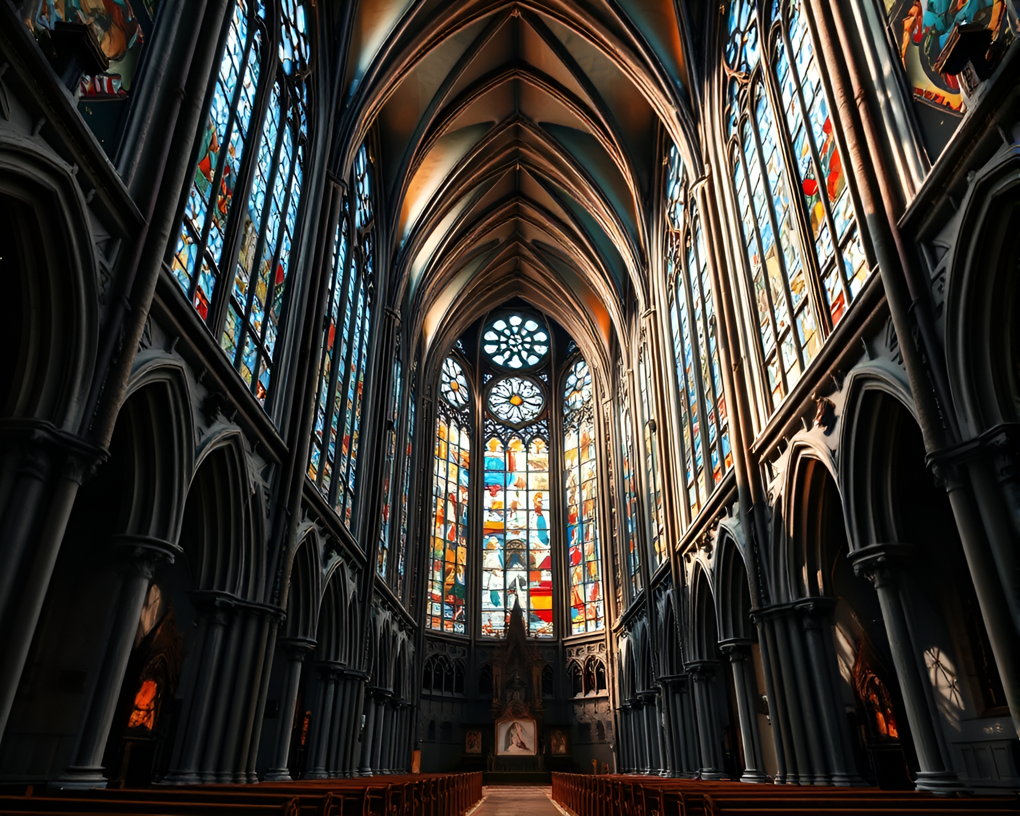 Gothic Cathedral with Wistful Cubism Art Decor – free AI stock image