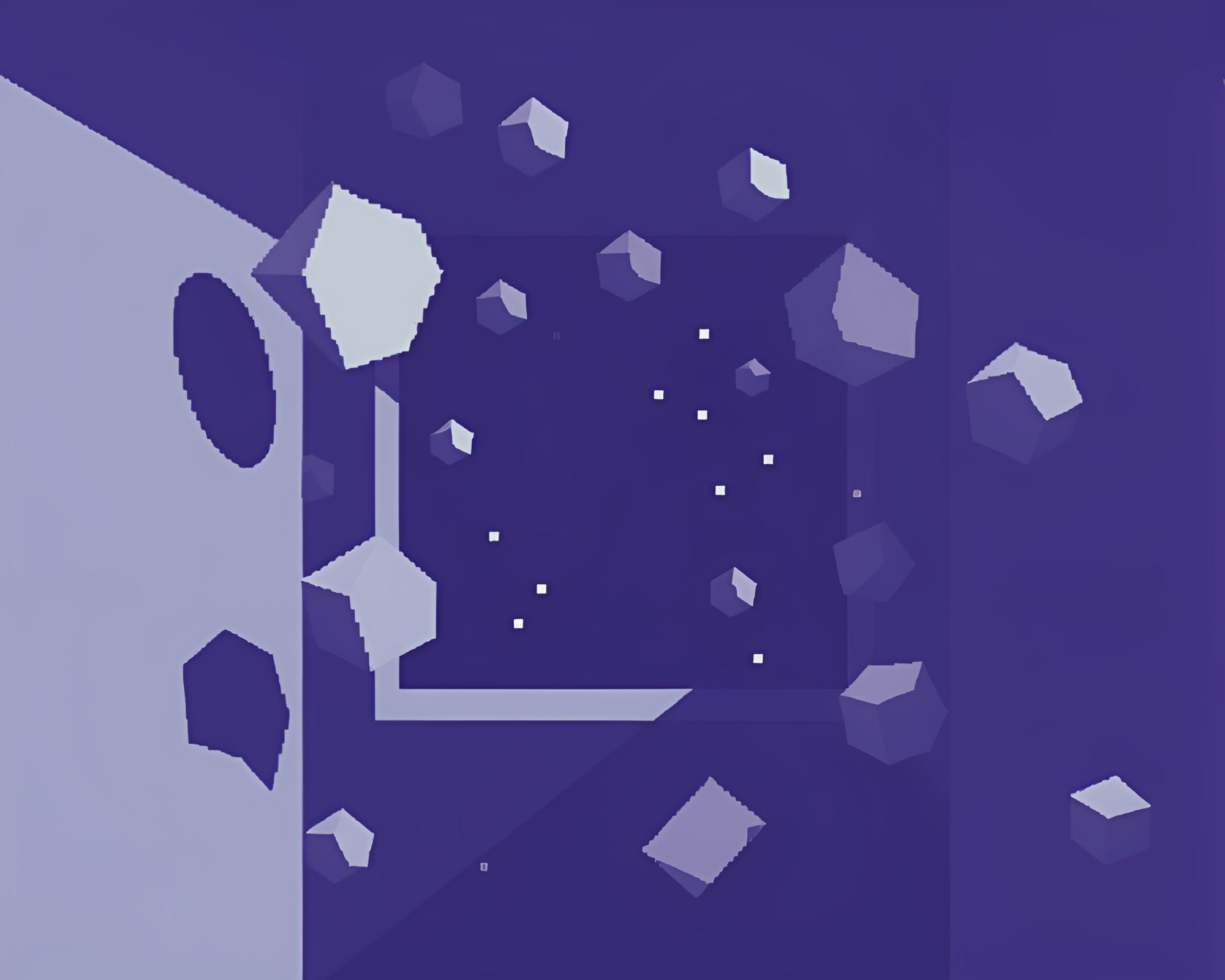 Pixel Art Depiction of Claustrophobic Geometric Shapes – free AI stock image