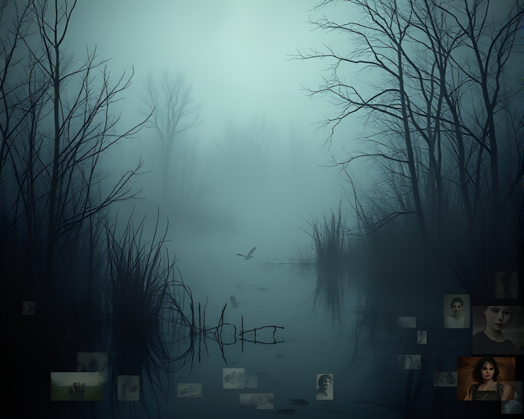 Ghostly Marshland with Melancholic Memories – free AI stock image