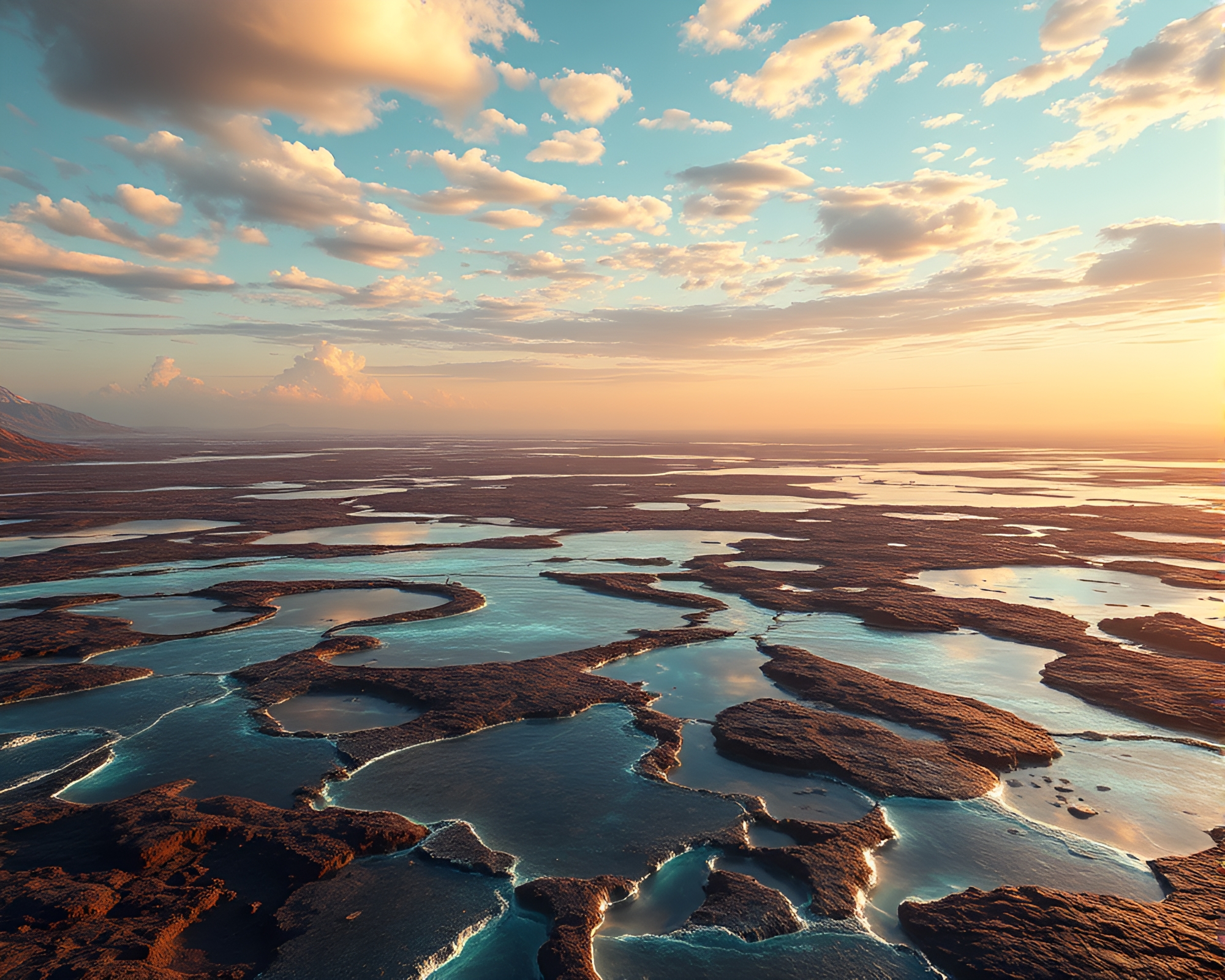Harmonious Volcanic Glass Plain in Serene Digital Painting – free AI stock image