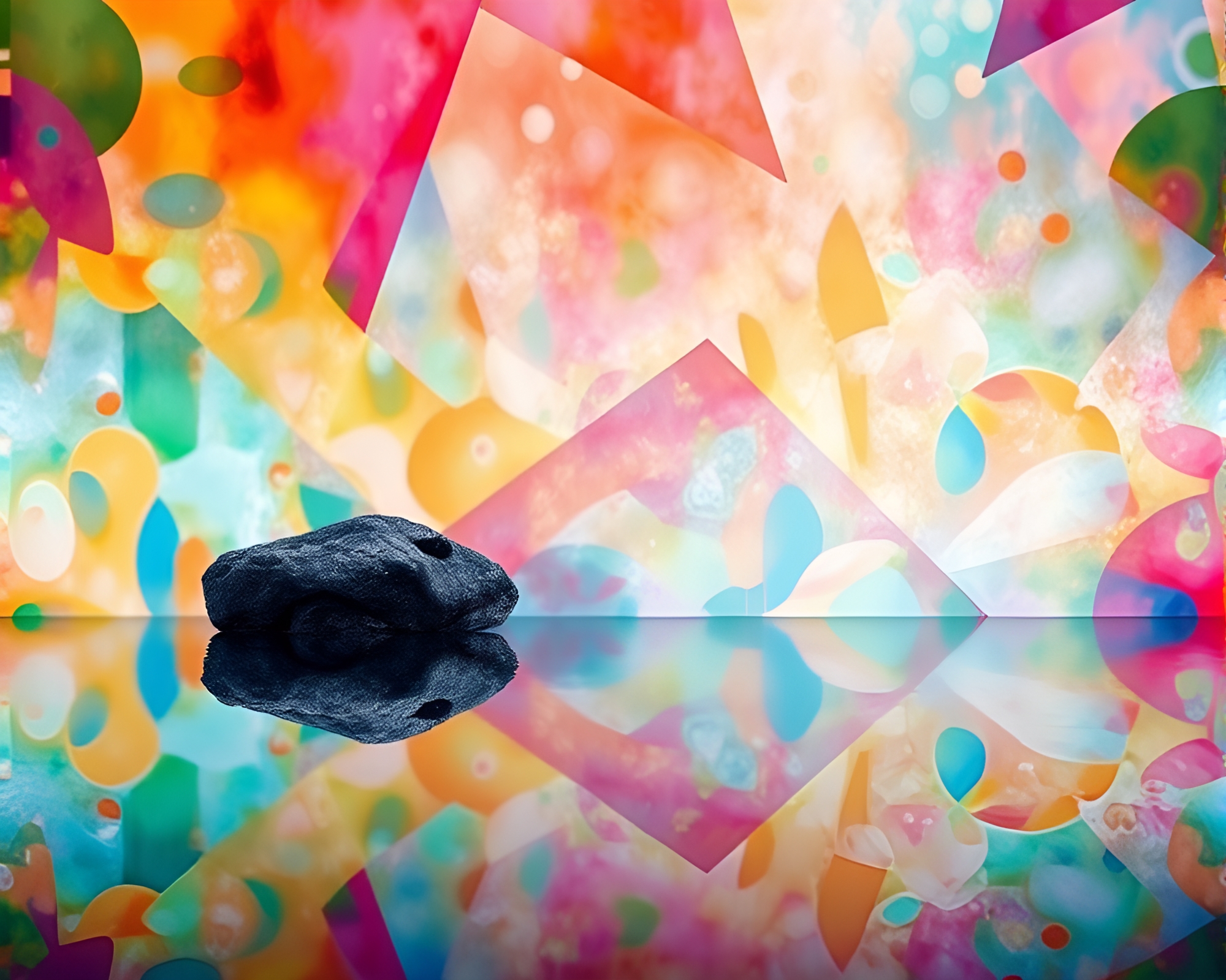 Vibrant Abstract Reflections: Colorful and Dynamic Shapes – free AI stock image