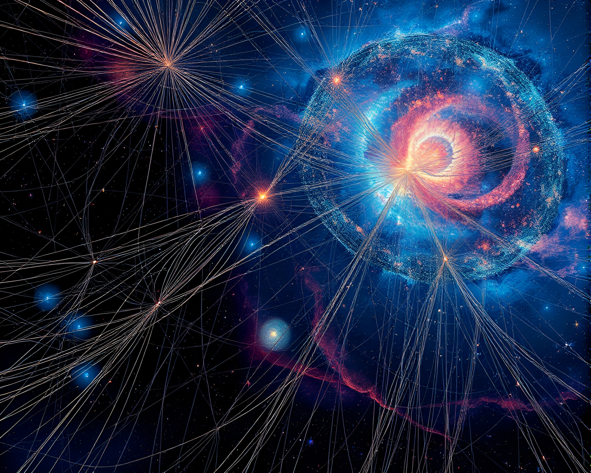 Vibrant Cosmic String Tapestry Capturing Universe’s Vastness – free AI stock image