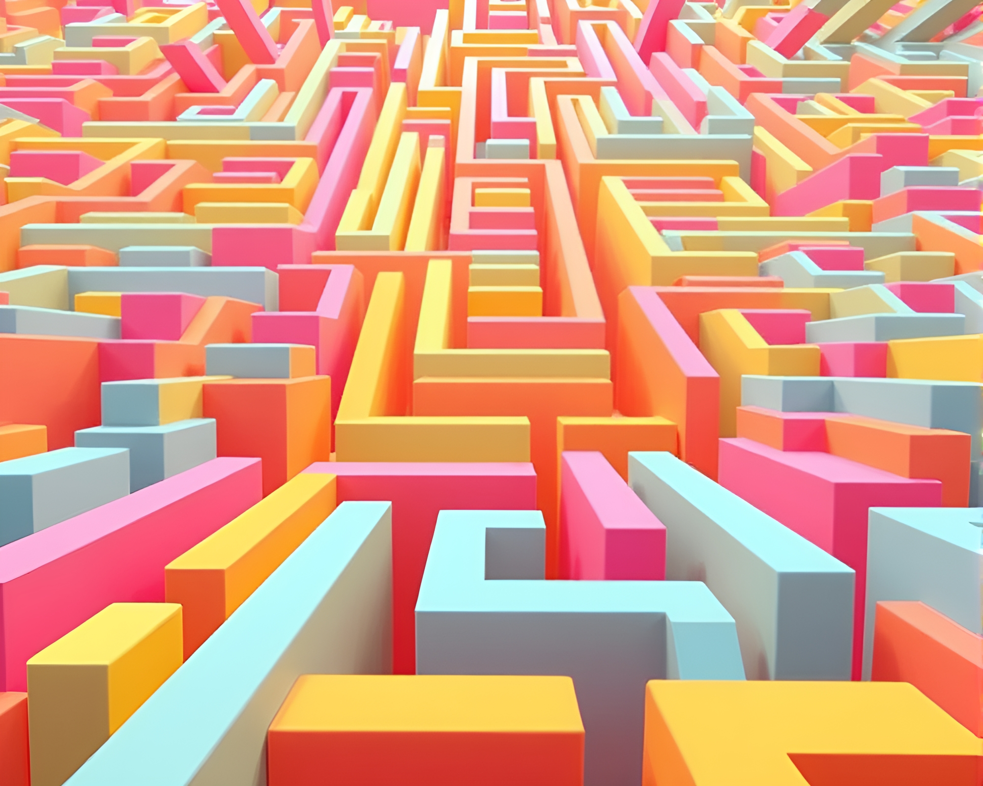 Colorful Candy Maze in Minimalistic Style – free AI stock image