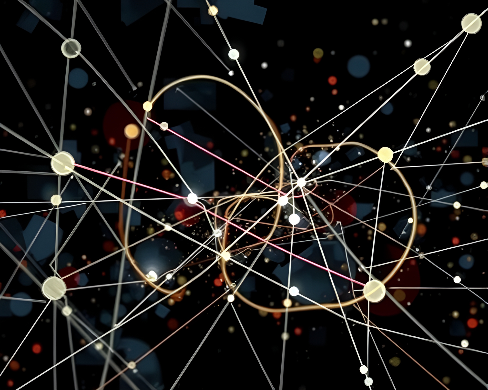Vibrant Quantum Entanglement Abstract Digital Collage Artwork – free AI stock image