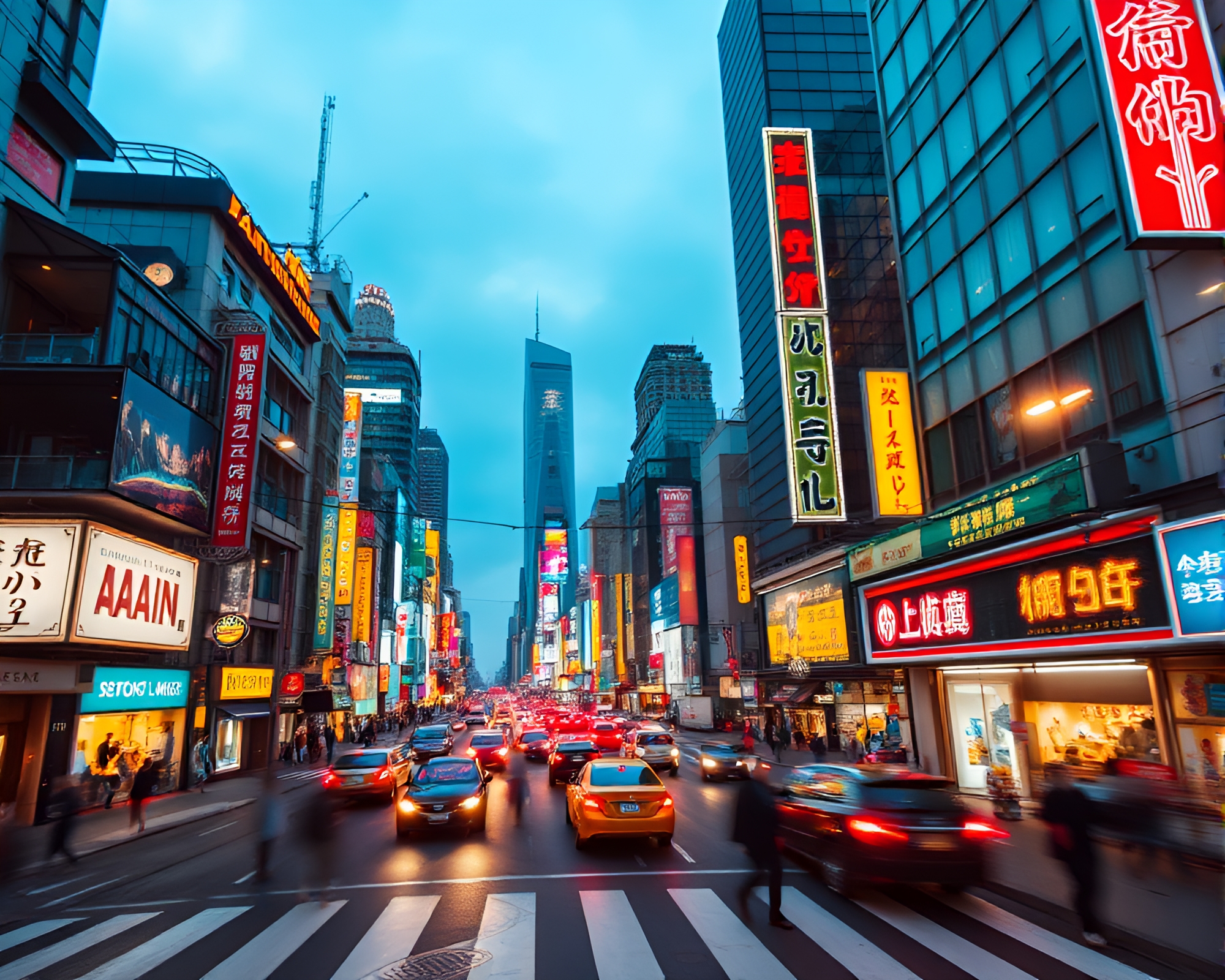 Time-Lapse City Streets: Futuristic Neon Metropolis – free AI stock image