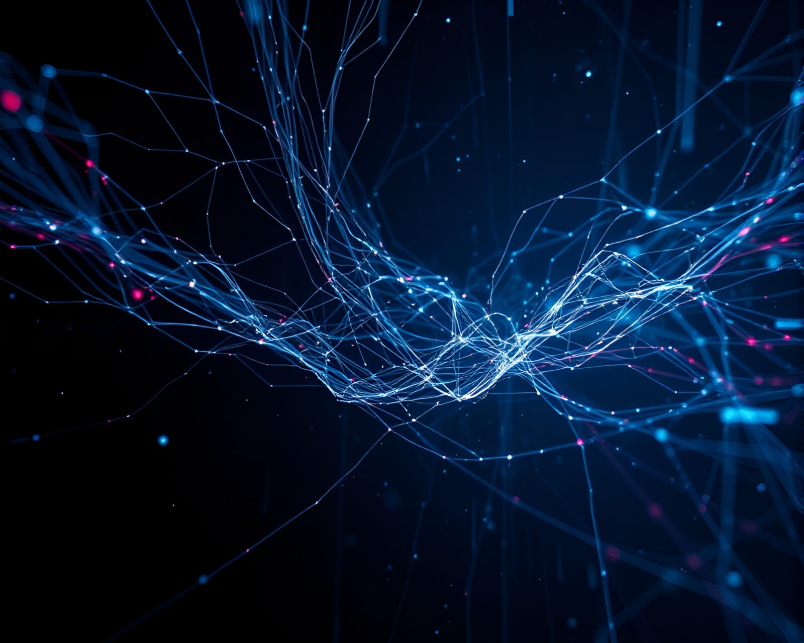 Mesmerizing glitch art image of complex quantum web