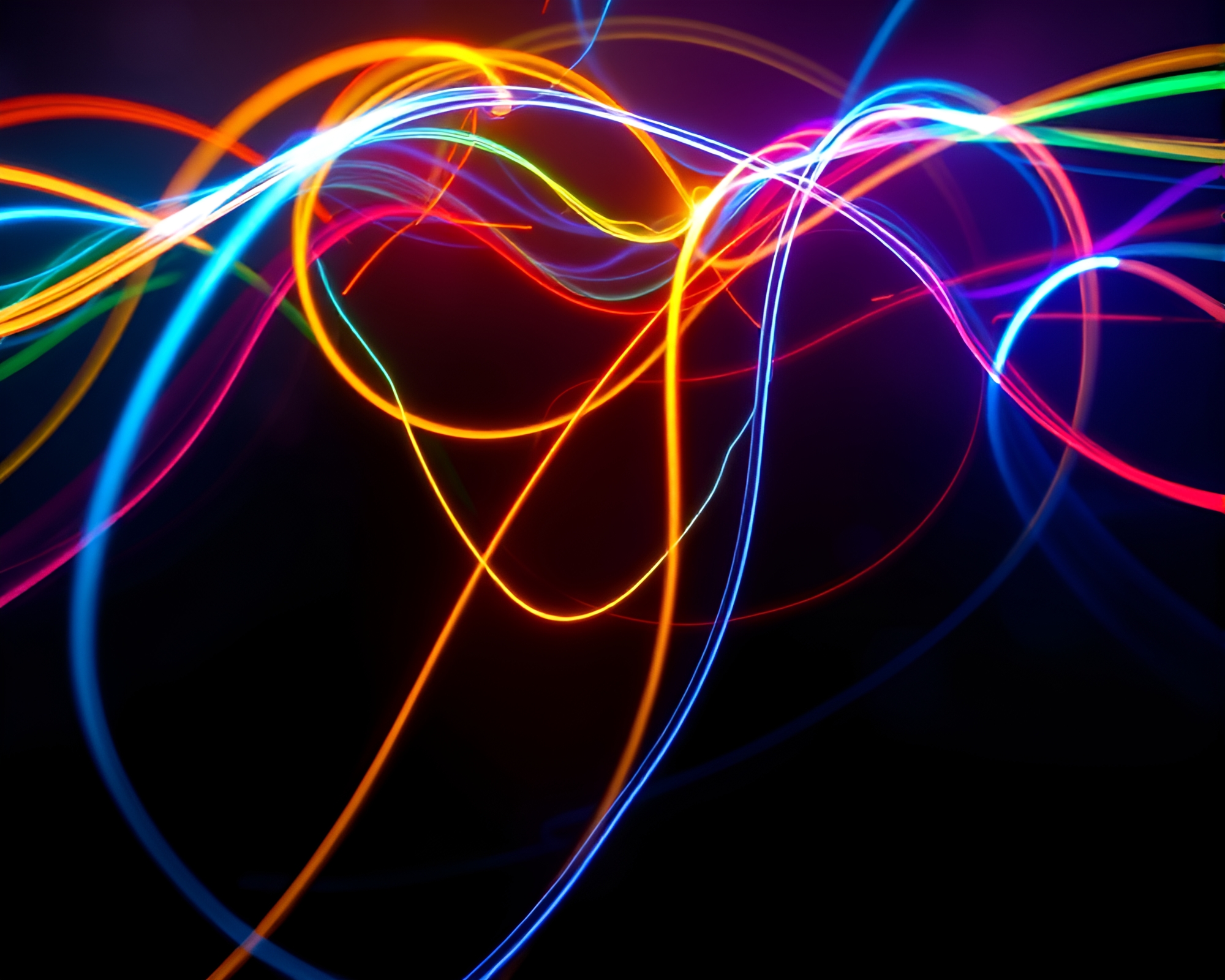 Mesmerizing Kinetic Light Trails in Ominous Abyss – free AI stock image