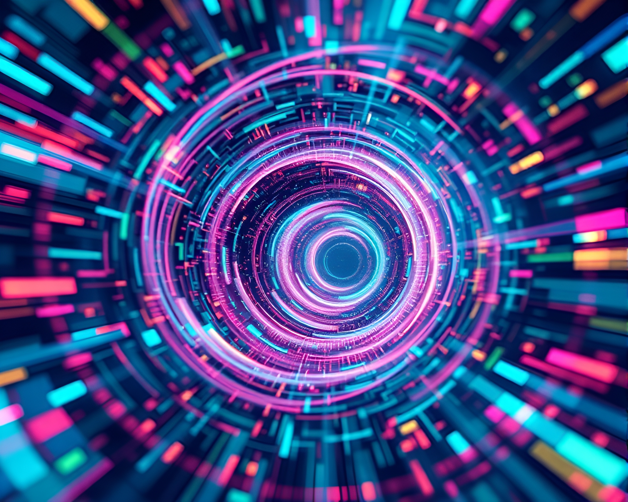 Futuristic Quantum Vortex in Pixel Art Style – free AI stock image