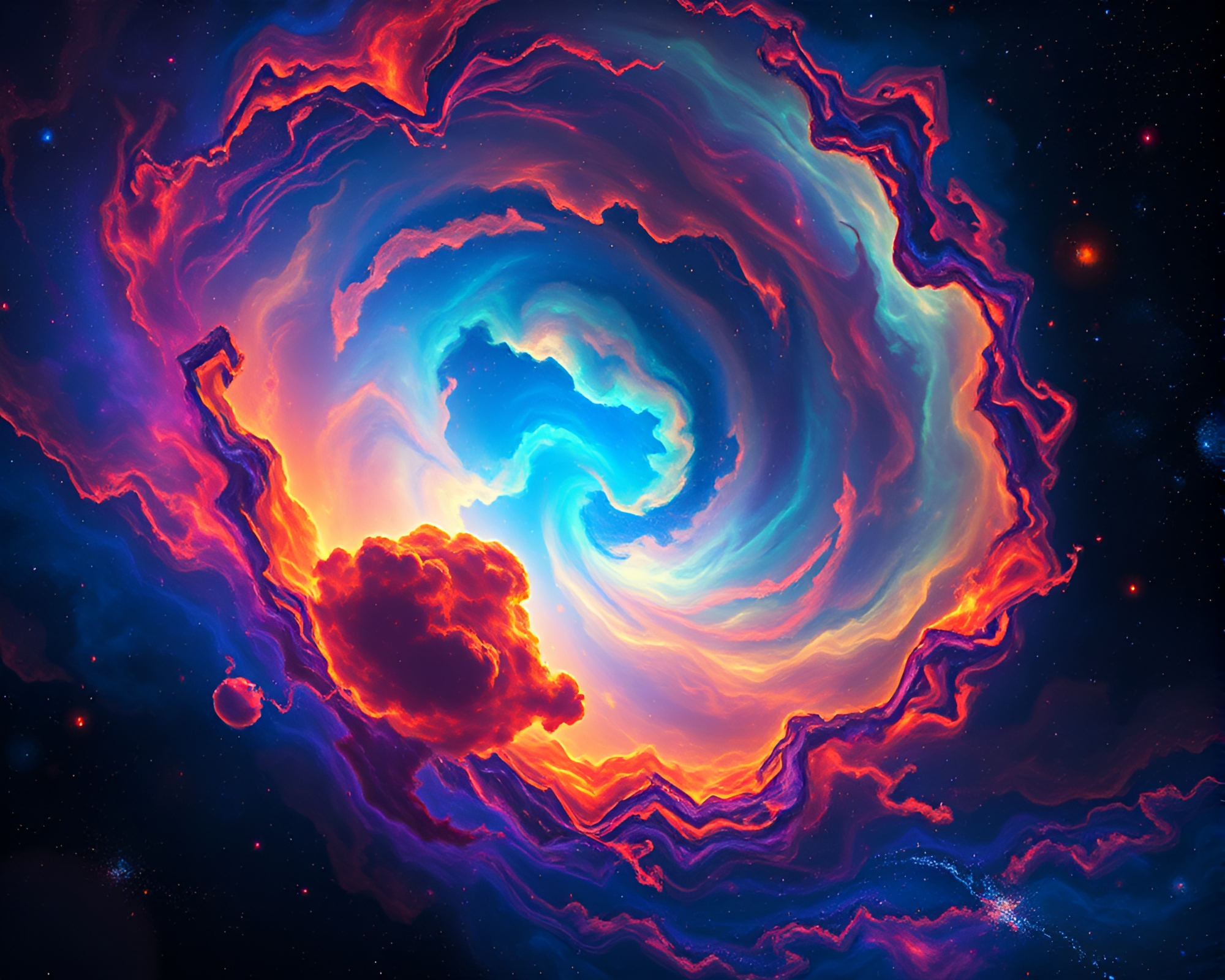 Vibrant Cosmic Nebula Enhances Brooding Game Concept Art – free AI stock image