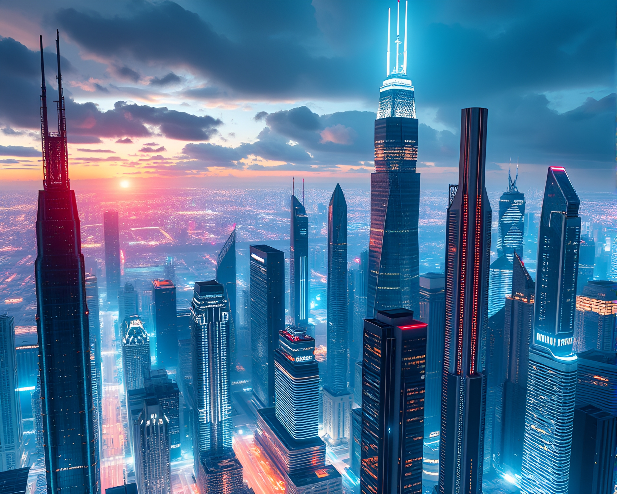 Abstract Urban Architecture with Light Reflections – free AI stock image