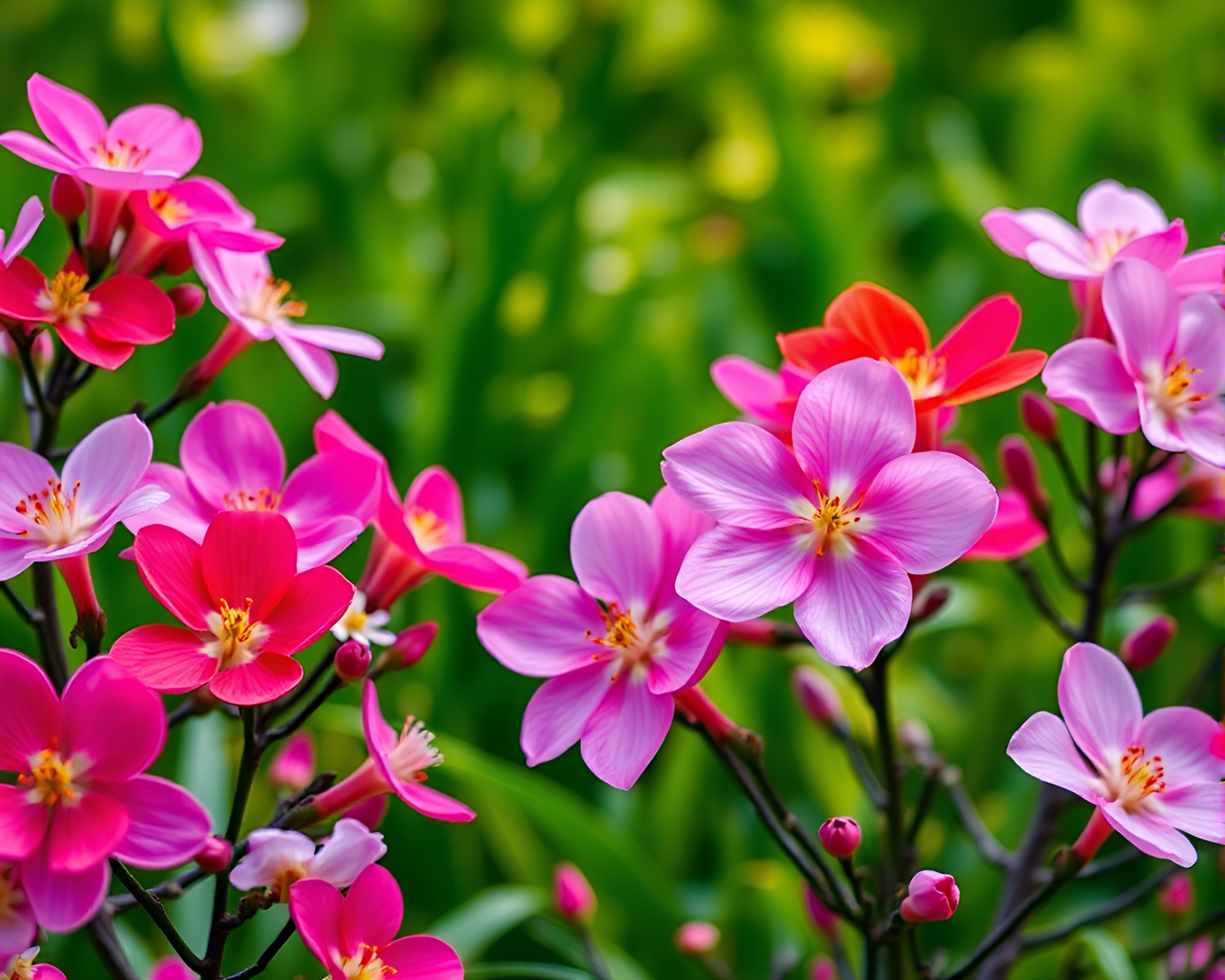 A mesmerizing display of blossoming spring flowers – free AI stock image